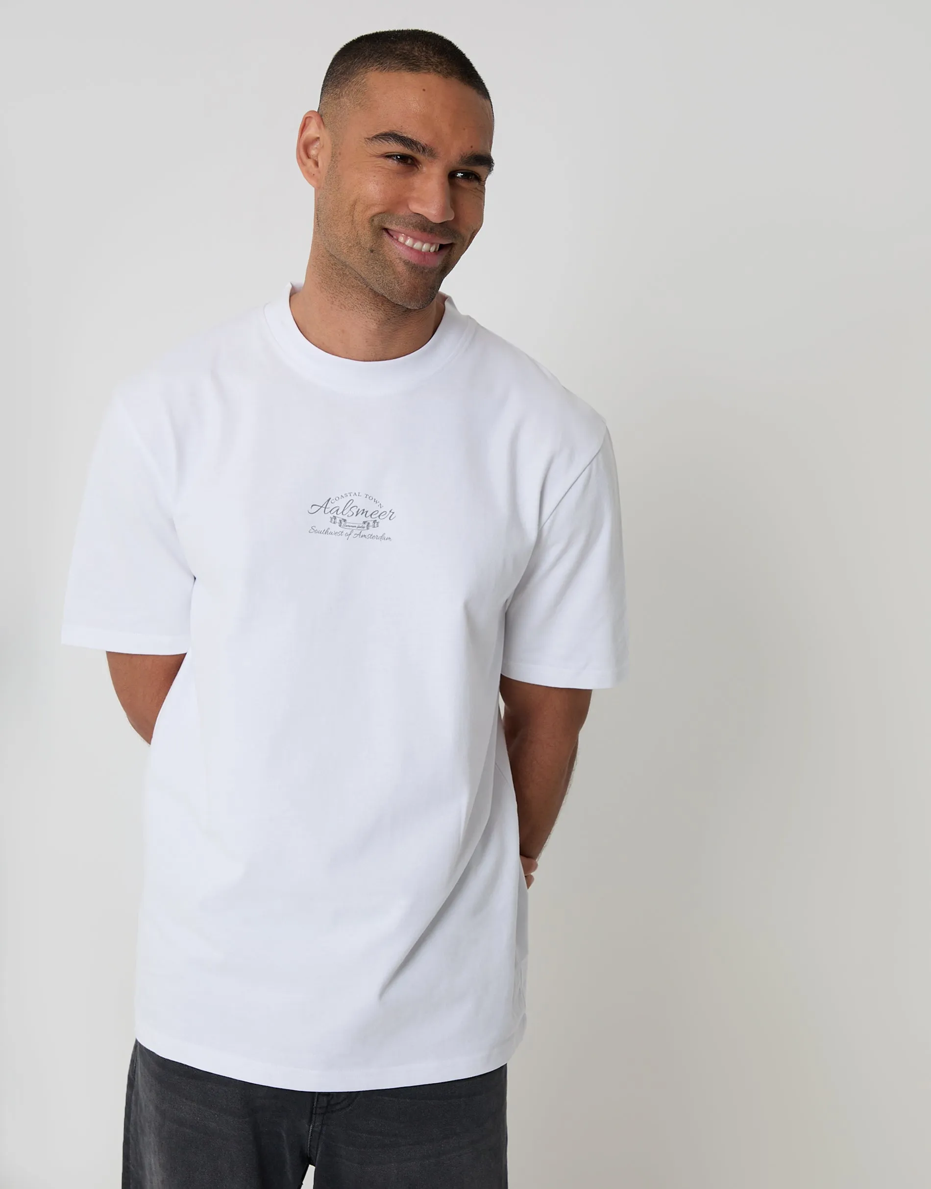 White Relaxed Fit Aalsmeer Peached Cotton T-Shirt sold by Threadbare product image thumbnail 2