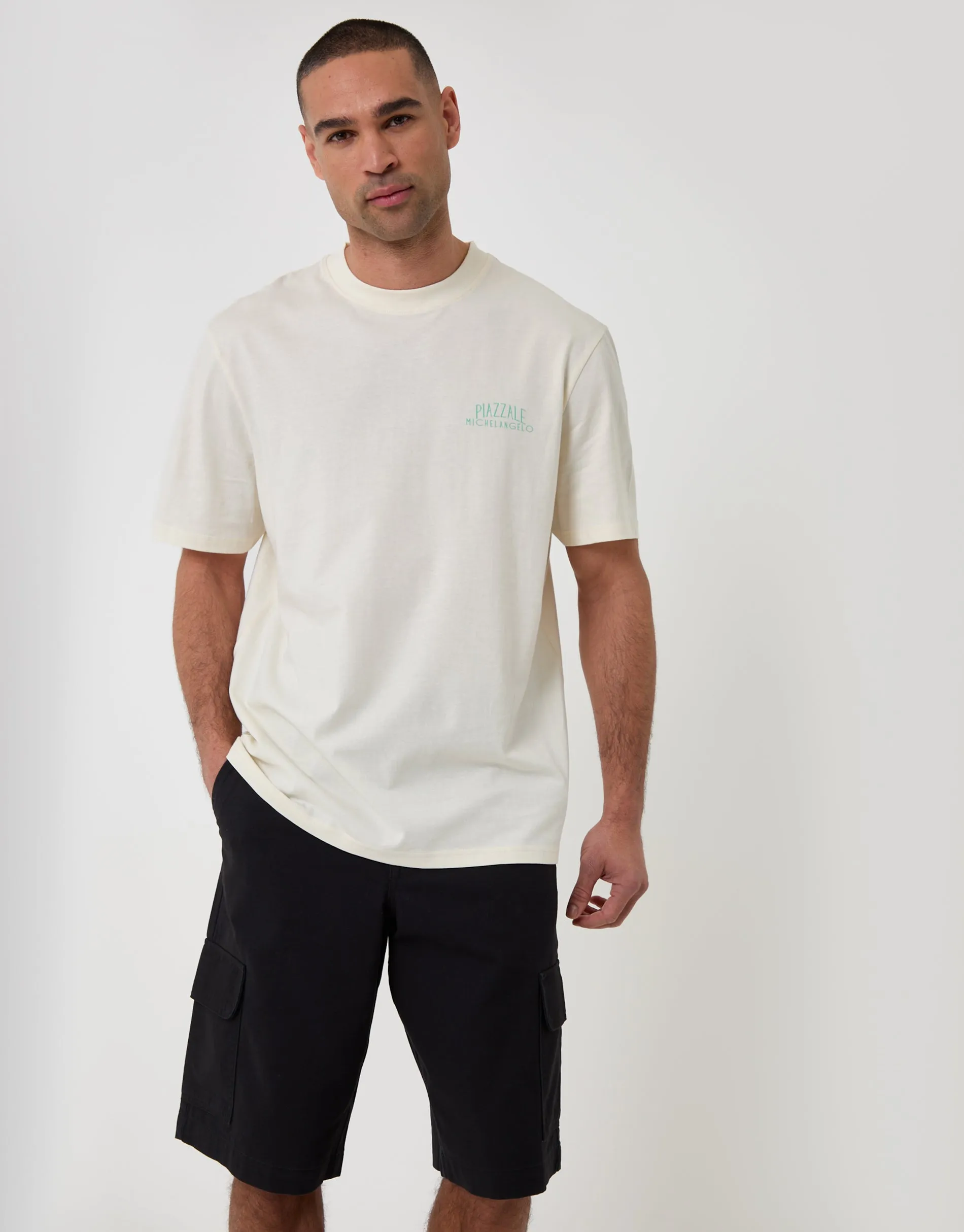 Baggy Fit Cotton Cargo Shorts in Black sold by Threadbare
