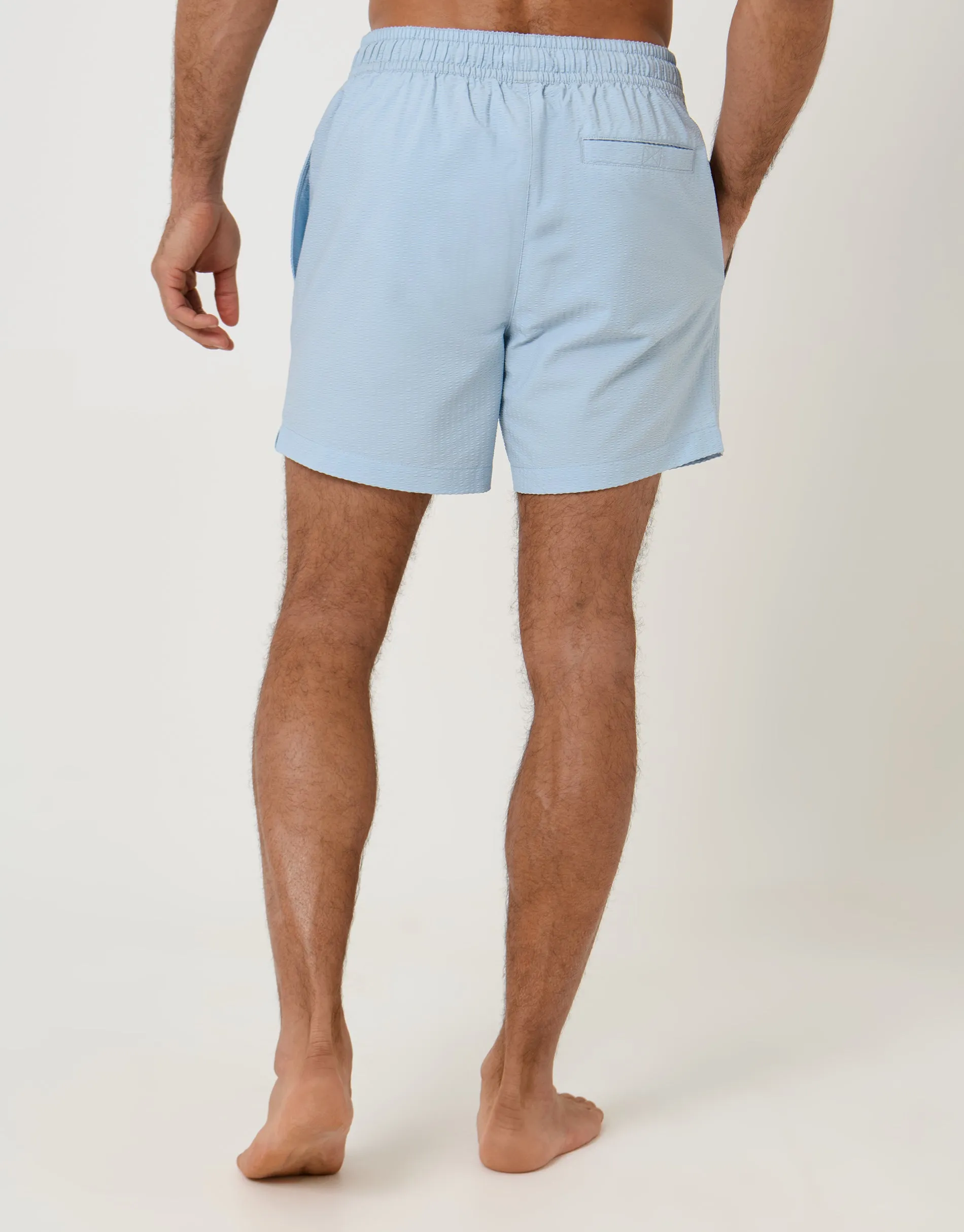 Seersucker Swim Shorts in Light Blue Stripe sold by Threadbare product image thumbnail 2