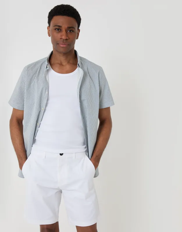 White Regular Fit Stretch Chino Shorts made by Threadbare