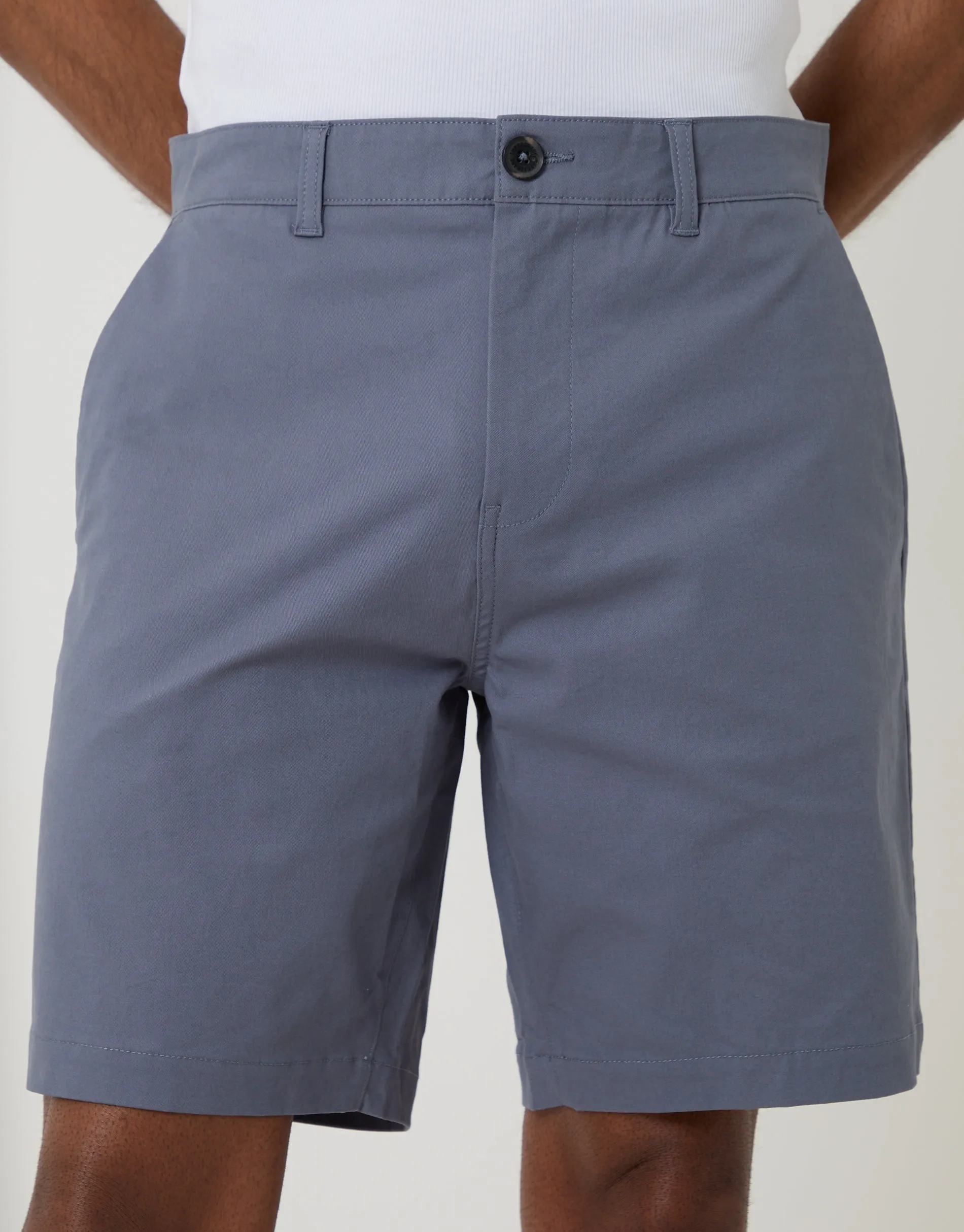 Denim Blue Regular Fit Stretch Chino Shorts sold by Threadbare product image thumbnail 2