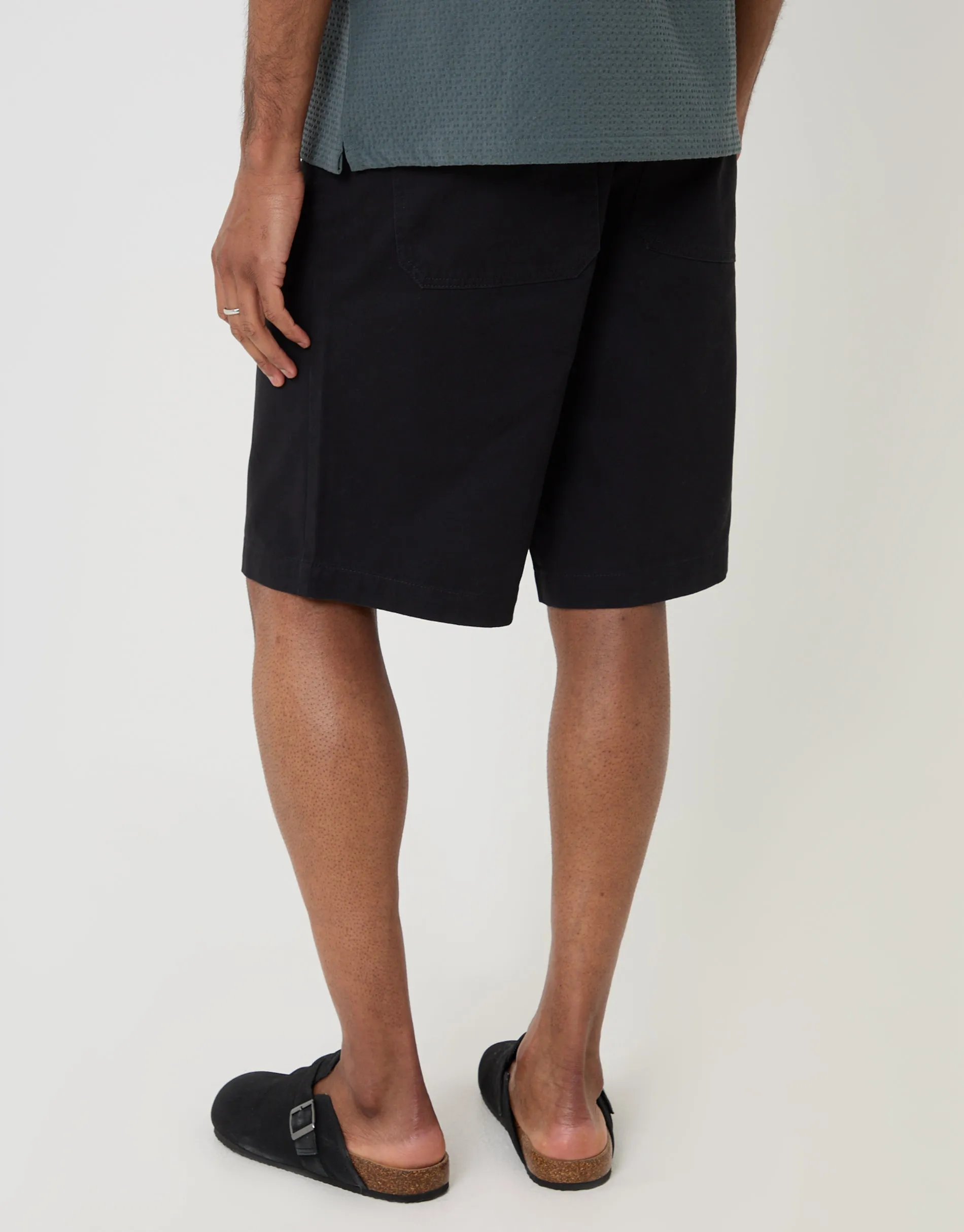 Black Baggy Fit Cotton Chino Shorts sold by Threadbare product image thumbnail 3