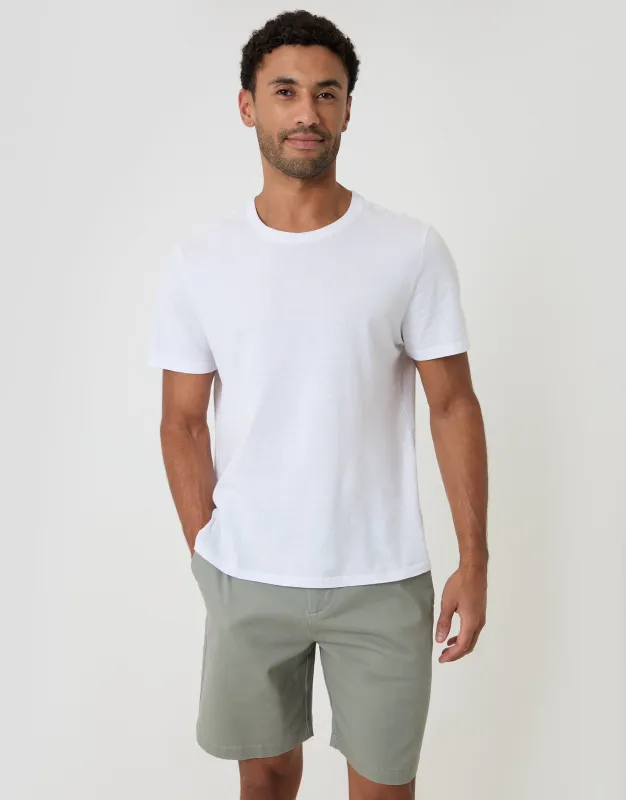 Sage Green Regular Fit Stretch 3 Pocket Chino Shorts made by Threadbare