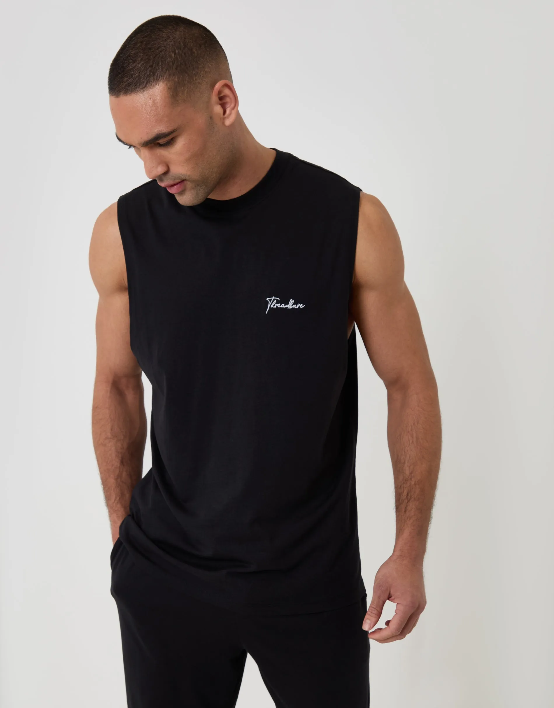 Black Relaxed Fit Sleeveless Lounge Set sold by Threadbare product image thumbnail 2