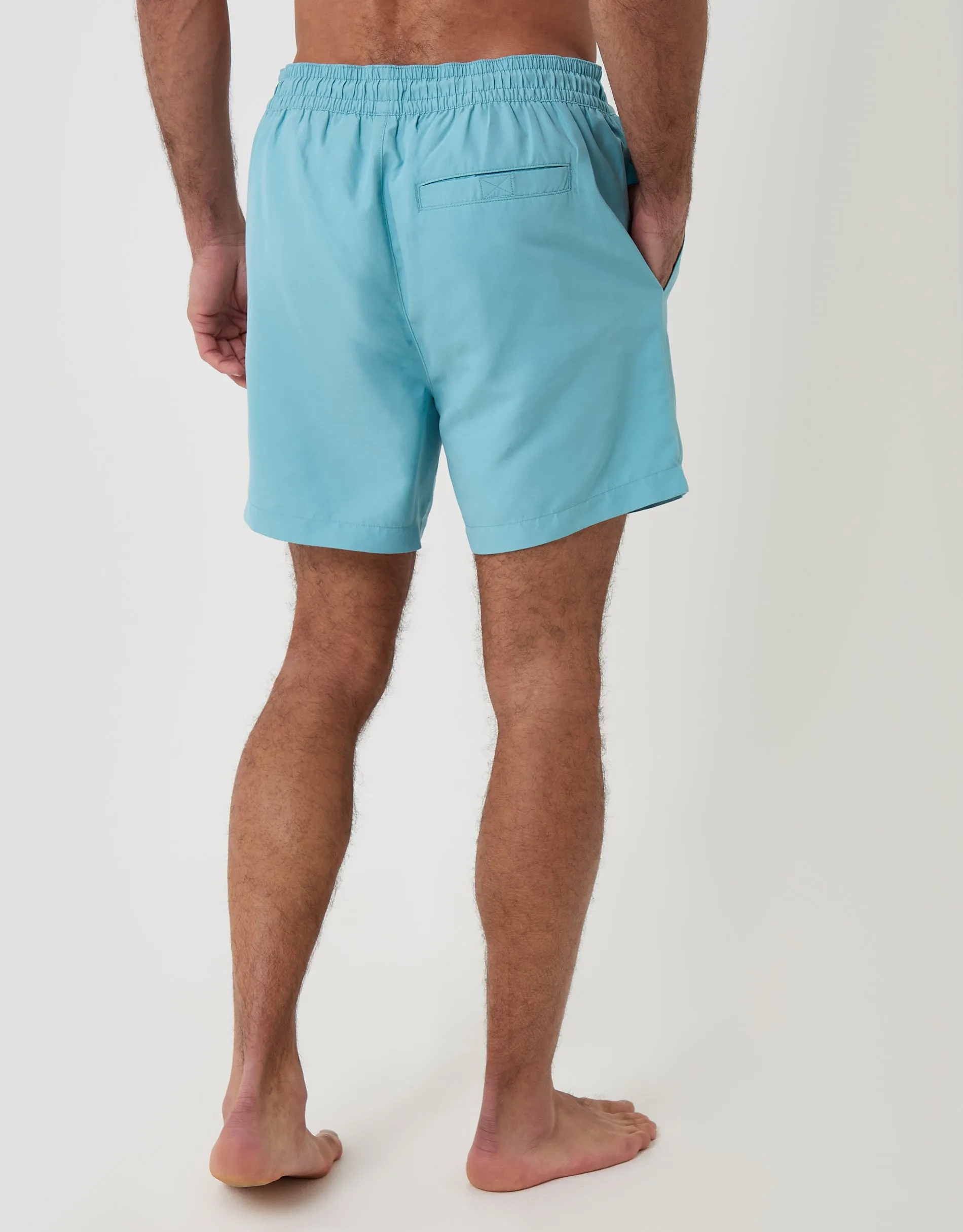 Flamingo Embroidered Quick Dry Swim Shorts in Light Blue sold by Threadbare product image thumbnail 2