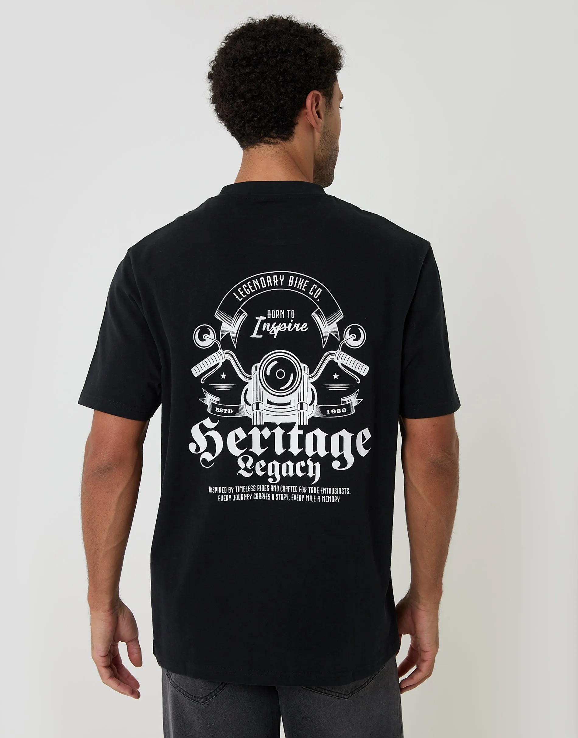 Black Relaxed Fit Inspire Peached Cotton T-Shirt sold by Threadbare