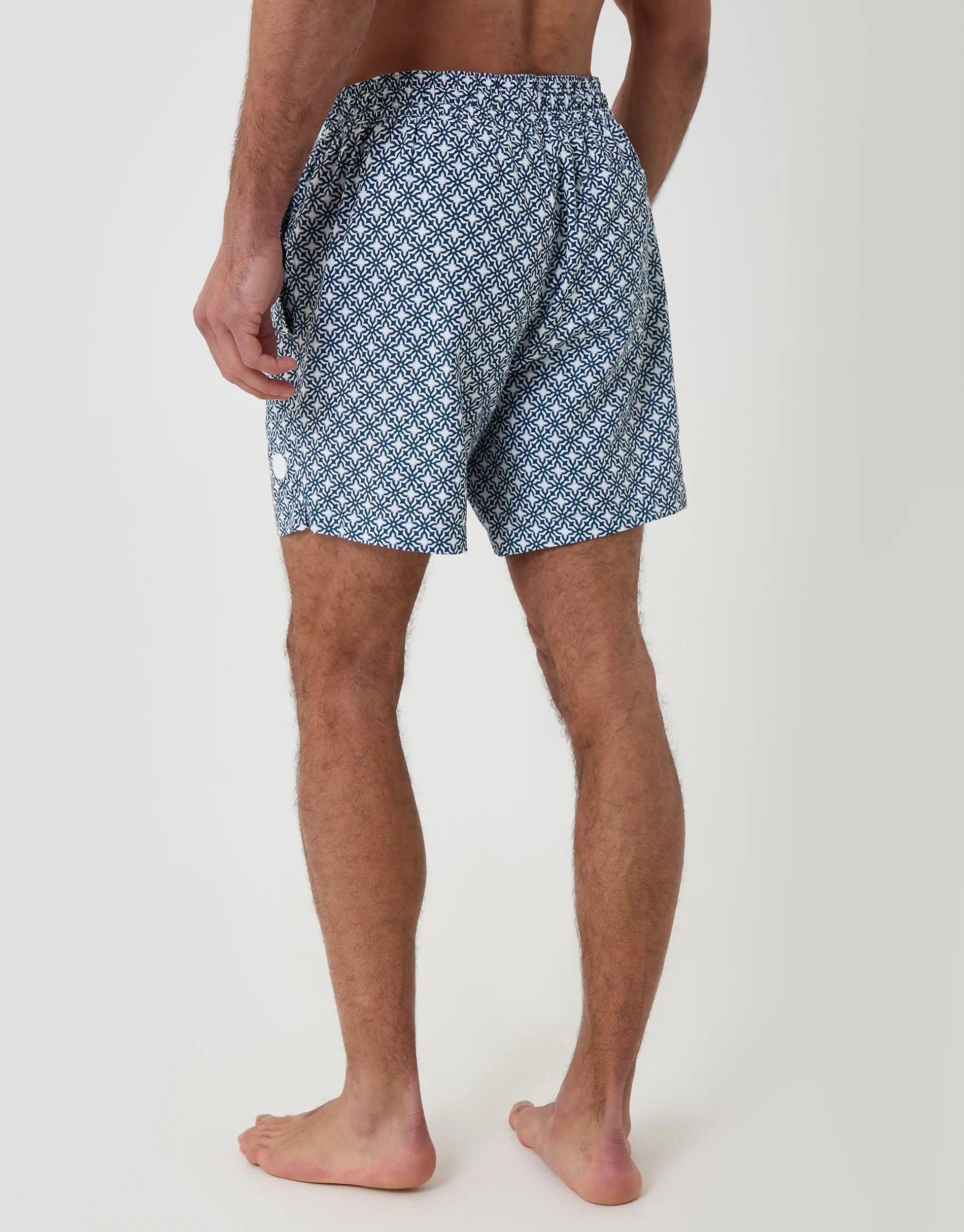 Blue Geo Tile Print Quick Dry Swim Shorts sold by Threadbare product image thumbnail 2