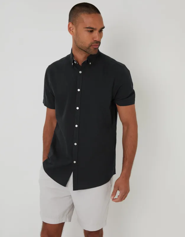 Short Sleeve Shirt in Black made by Threadbare