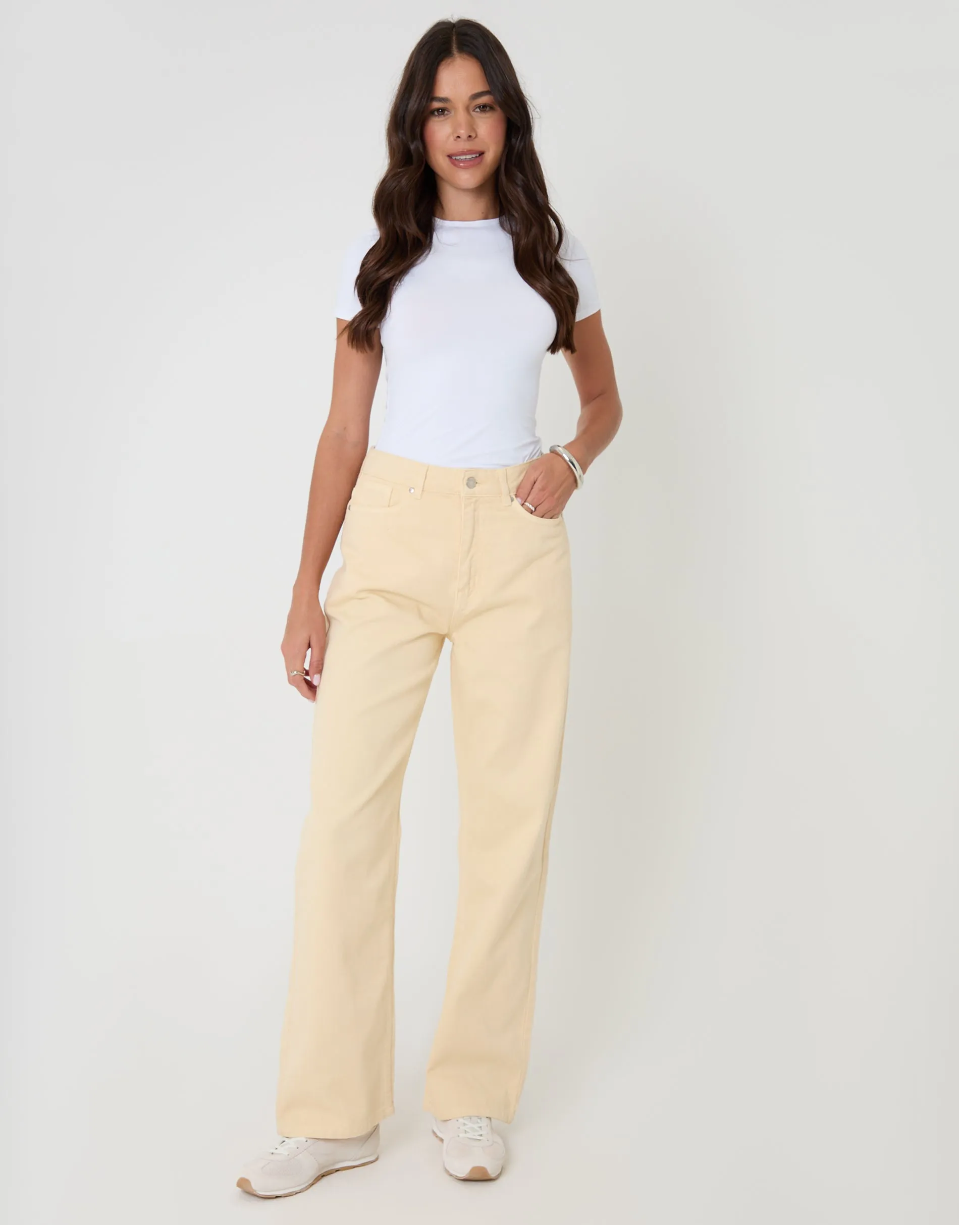 Straight Leg Jeans in Yellow sold by Threadbare