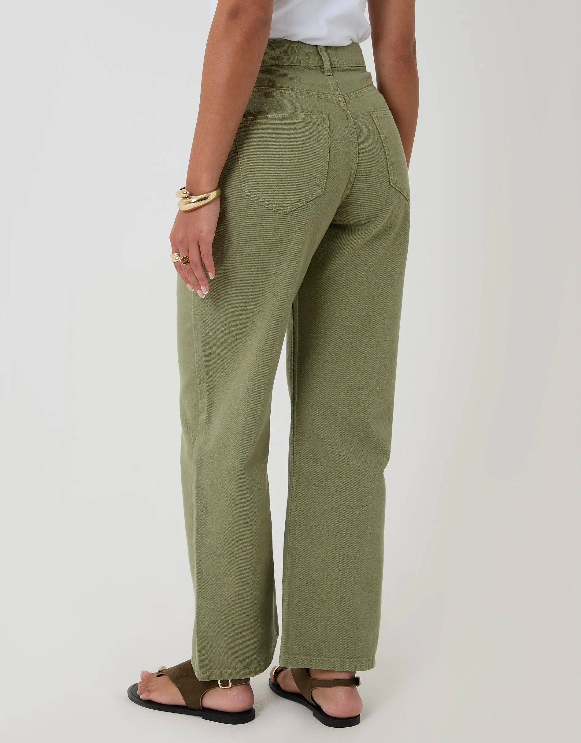 Straight Leg Jeans in Sage Green sold by Threadbare product image thumbnail 3