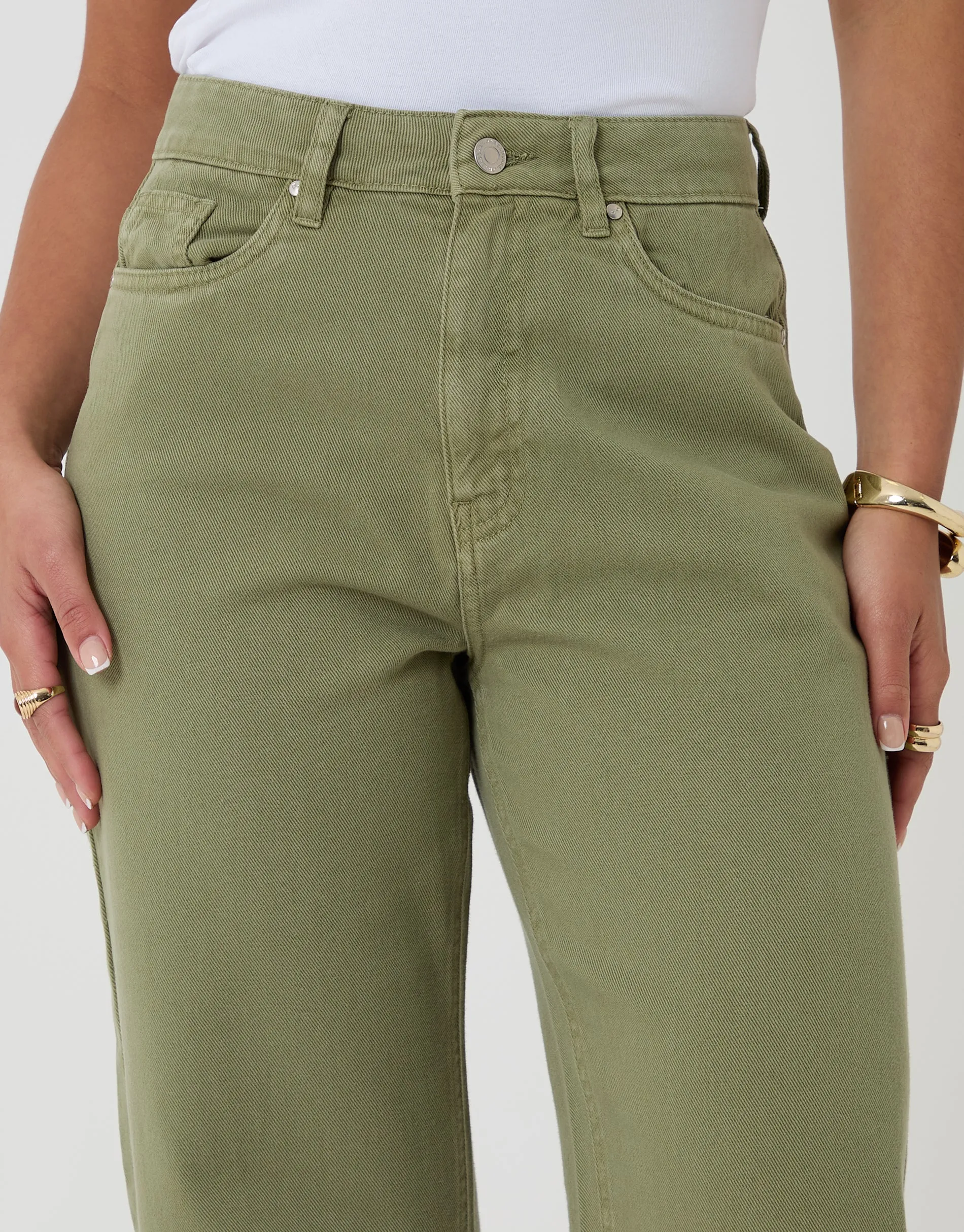 Straight Leg Jeans in Sage Green sold by Threadbare product image thumbnail 4