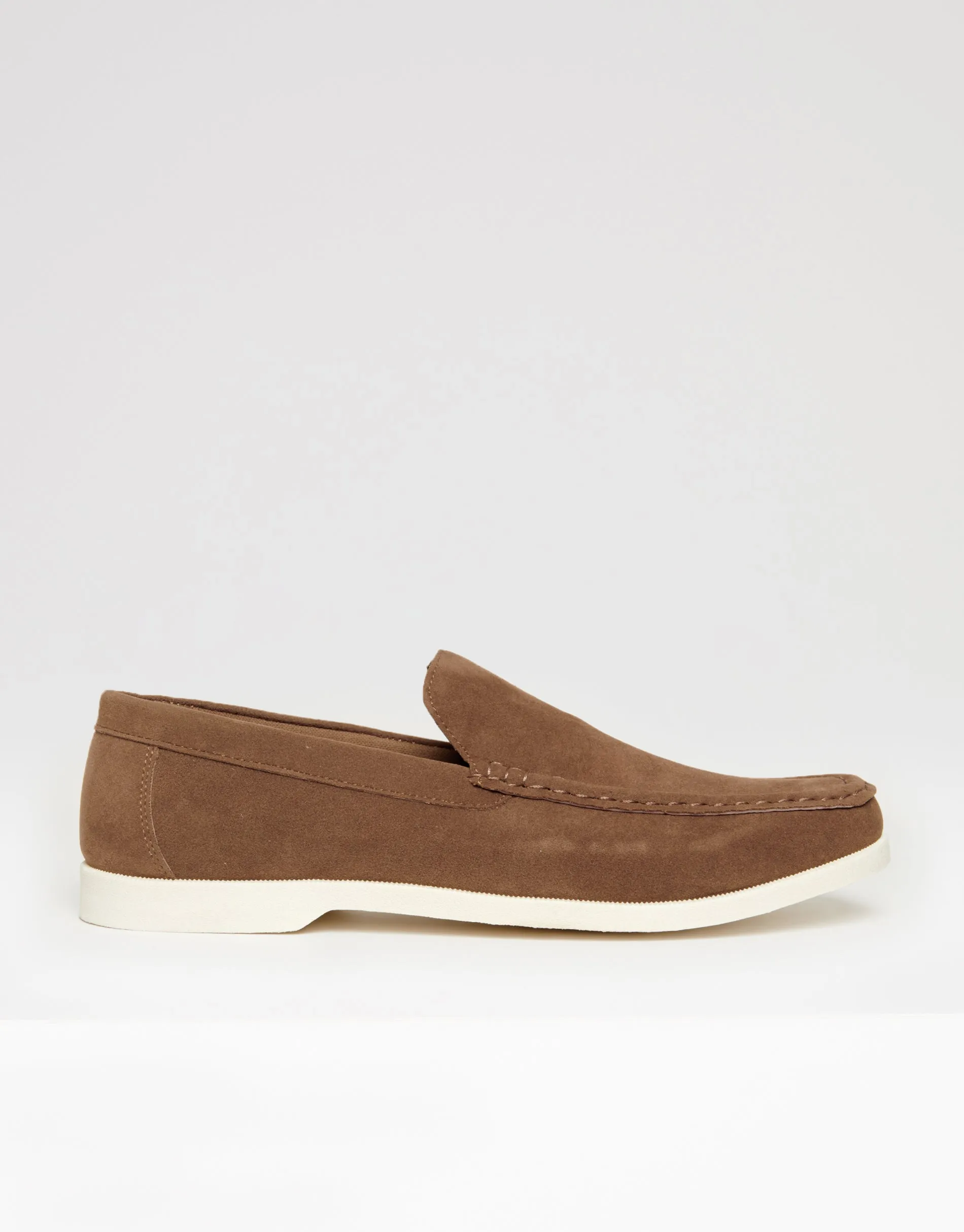 Faux Suede Slip On Loafers in Taupe sold by Threadbare product image thumbnail 2