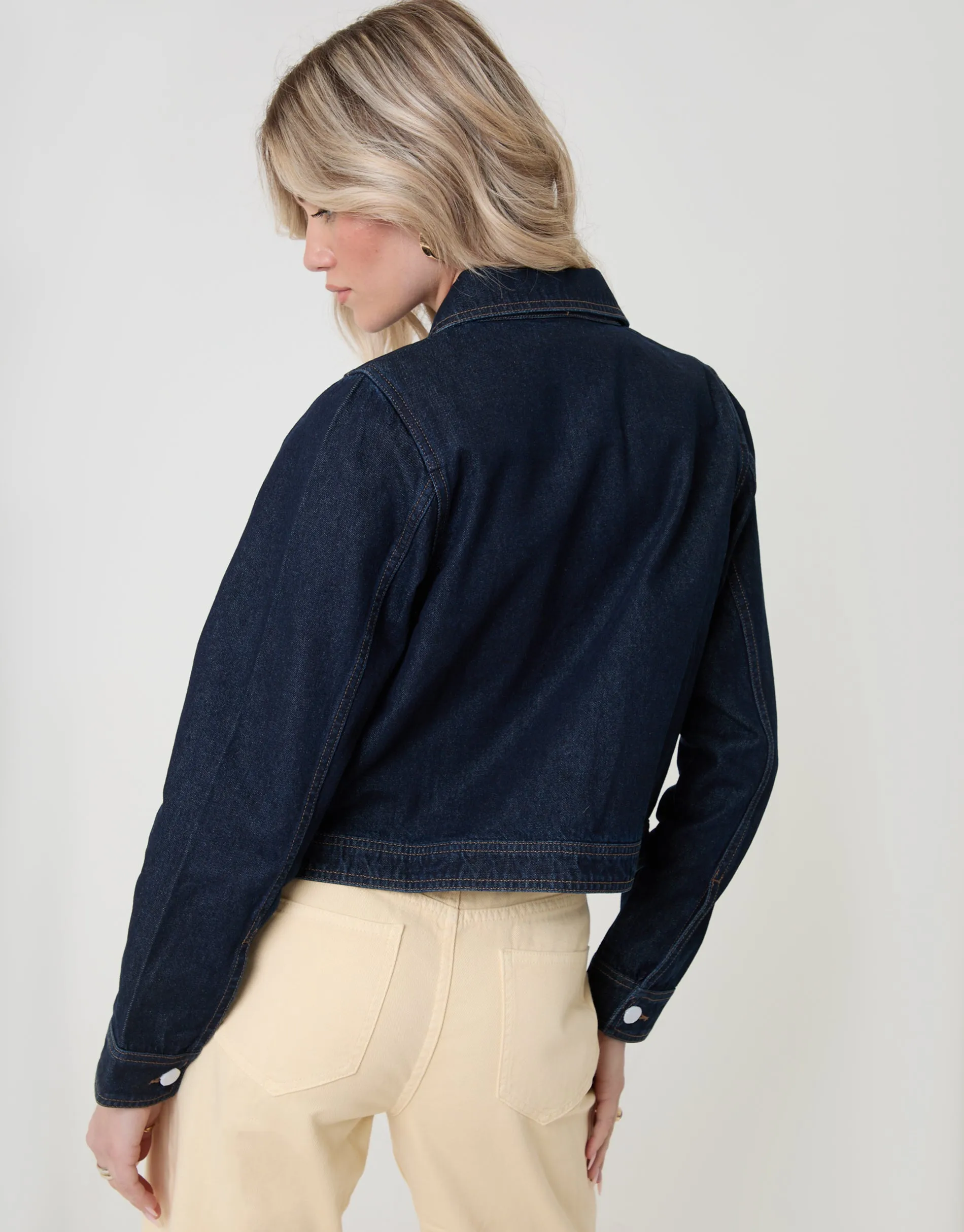 Denim Jacket with Patch Pockets in Indigo sold by Threadbare product image thumbnail 2