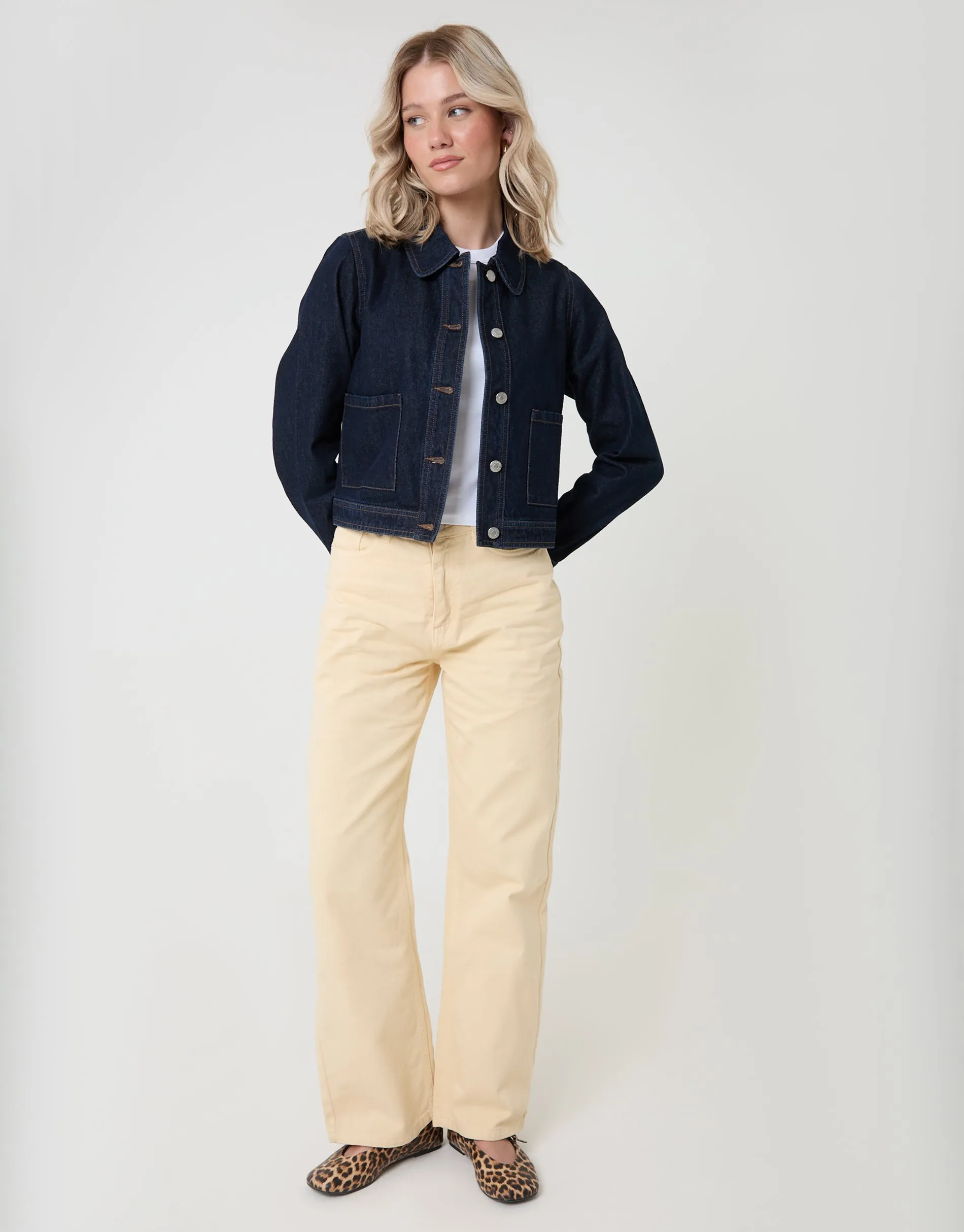Denim Jacket with Patch Pockets in Indigo sold by Threadbare product image thumbnail 3