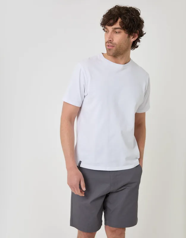 Regular Fit Stretch Chino Shorts with Belt in Slate Grey made by Threadbare
