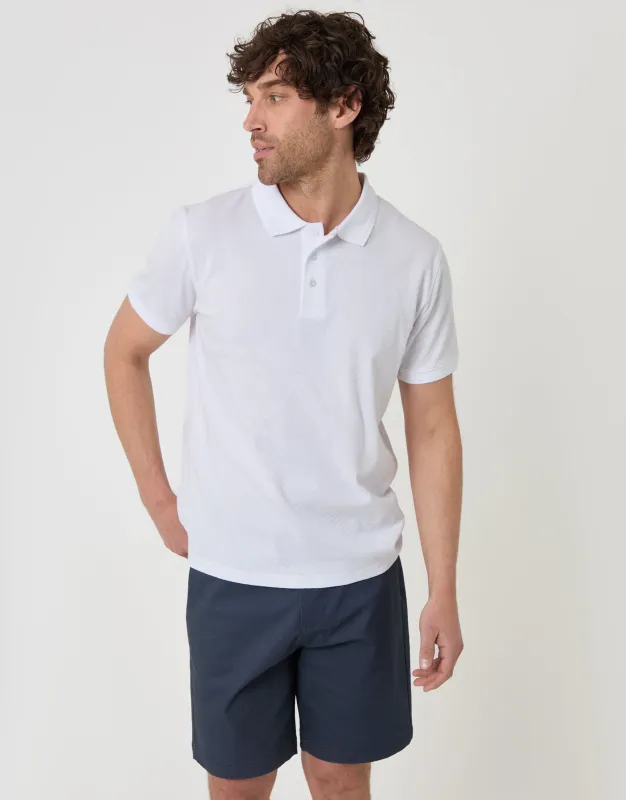 Regular Fit Stretch Chino Shorts with Belt in Navy made by Threadbare