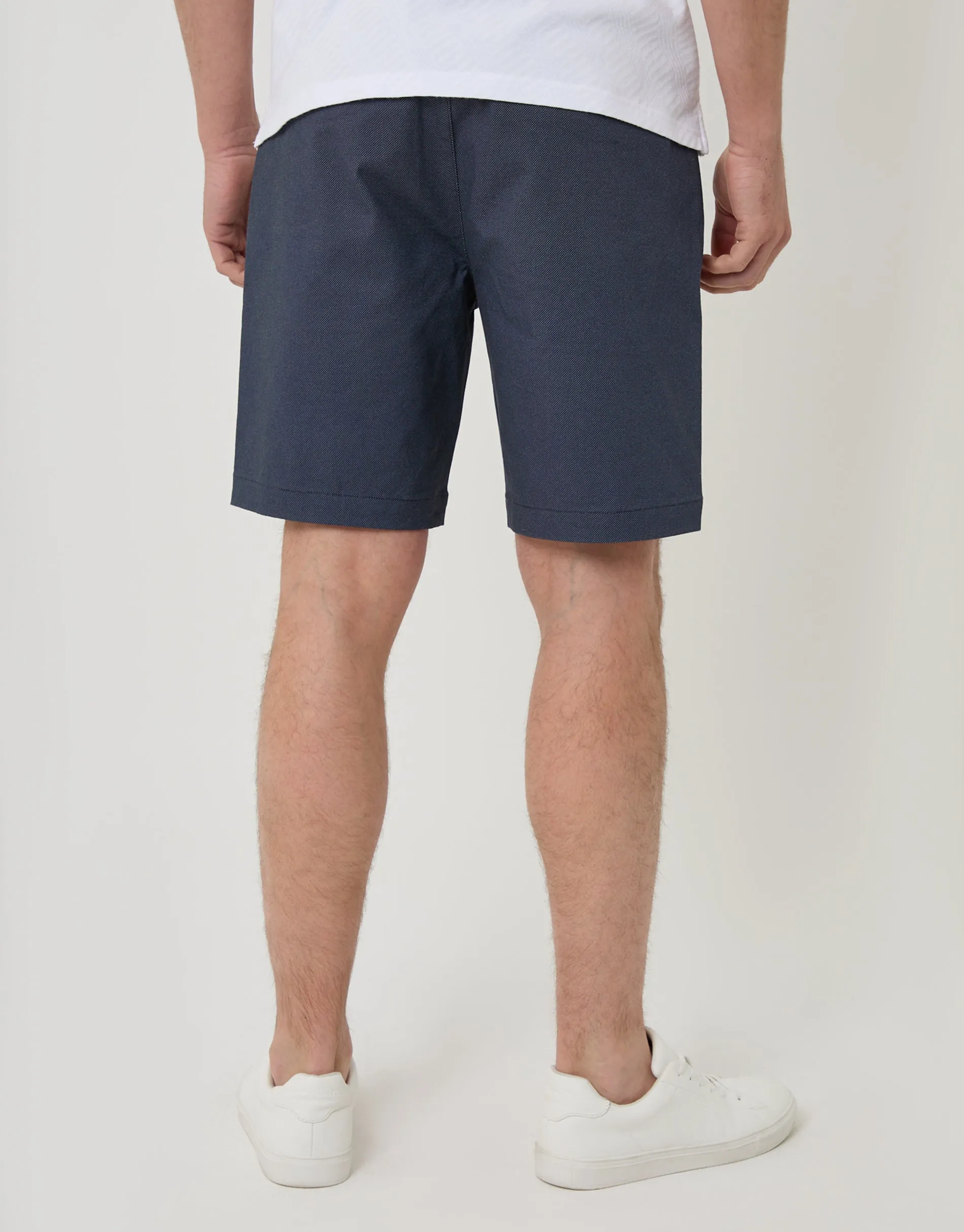 Regular Fit Stretch Chino Shorts with Belt in Navy sold by Threadbare product image thumbnail 3