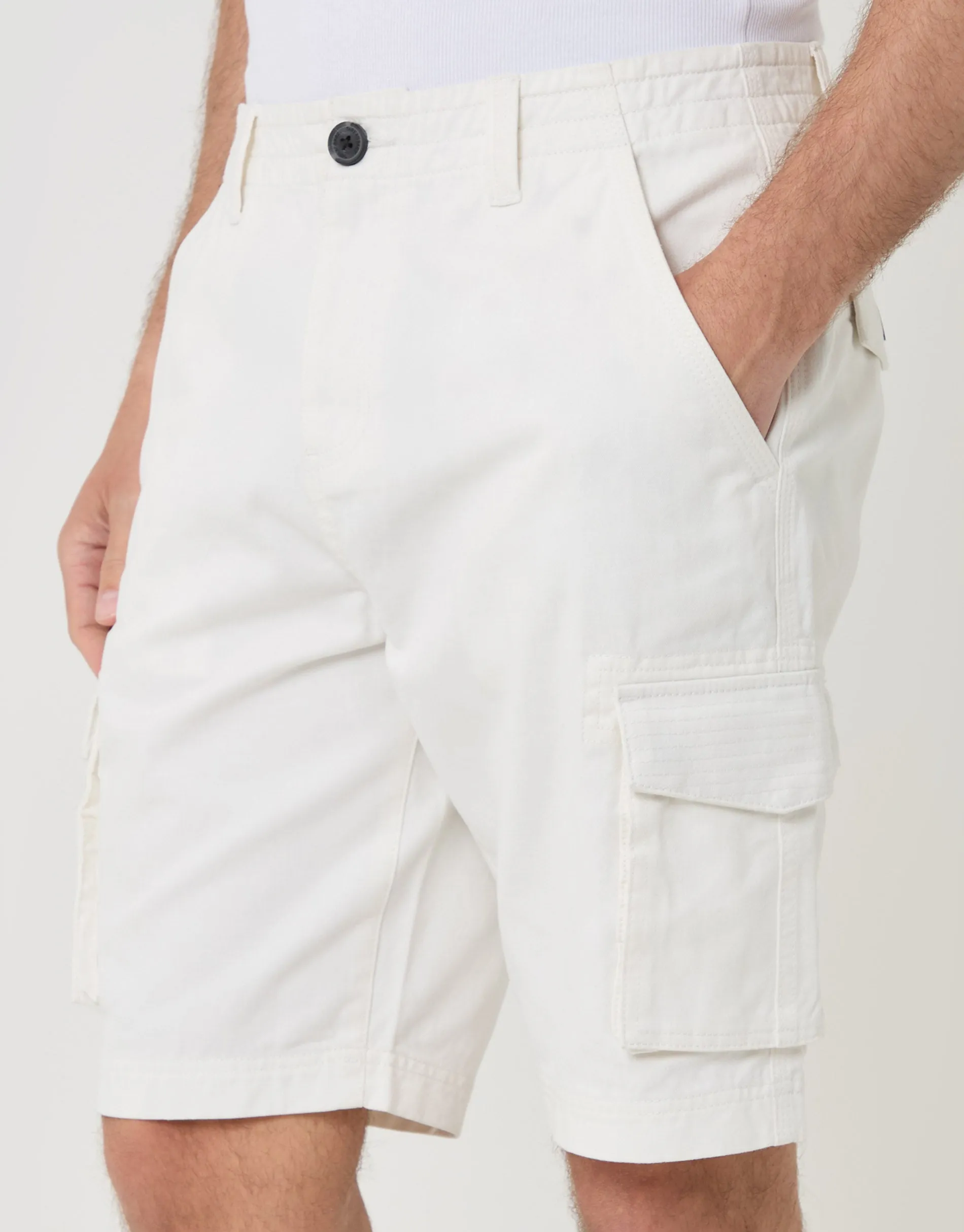 Cargo Shorts in White sold by Threadbare product image thumbnail 4