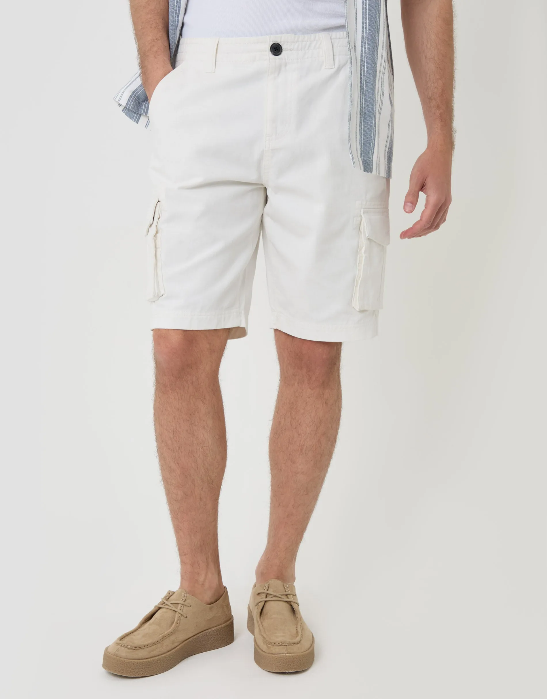 Cargo Shorts in White sold by Threadbare product image thumbnail 2