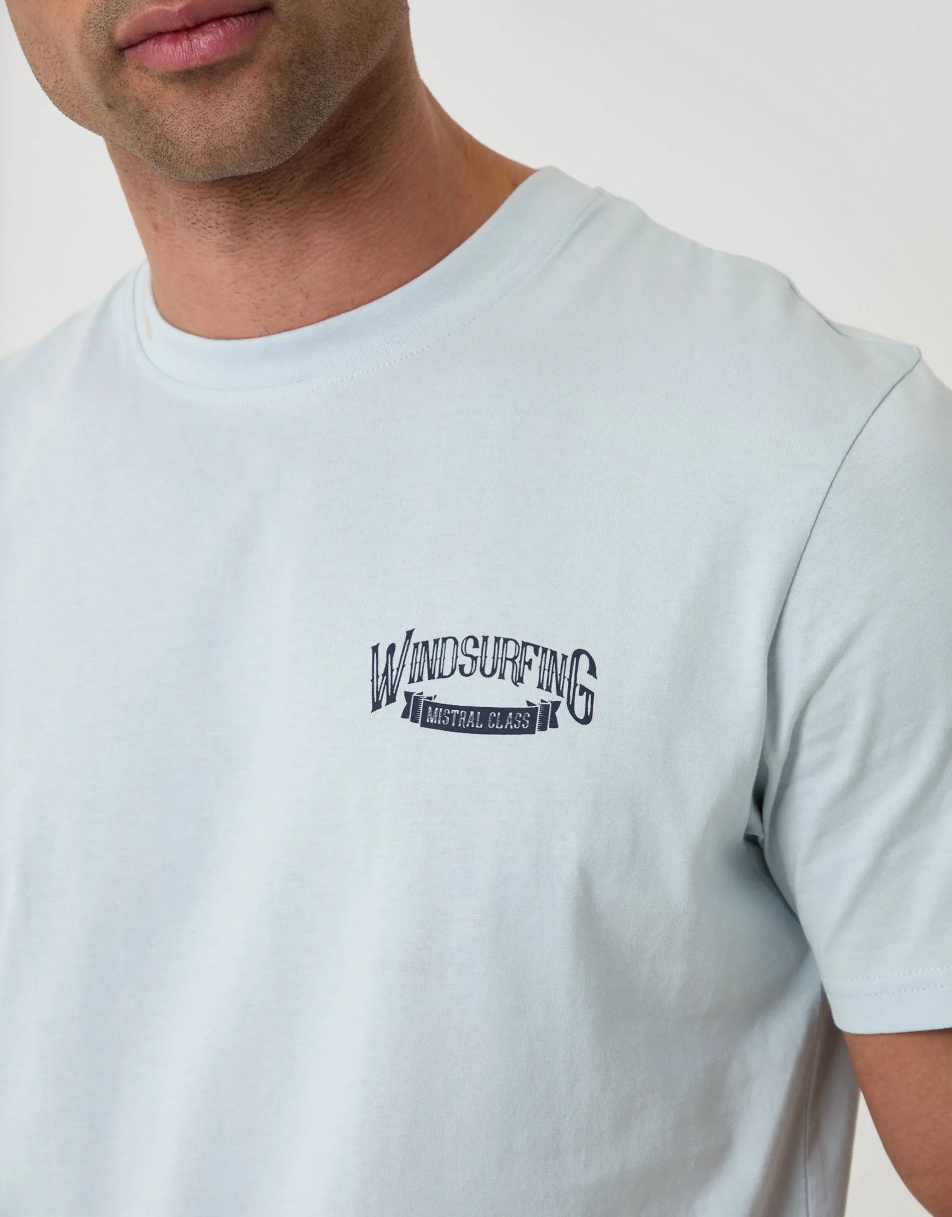 Windsurfing Cotton Crew Neck T-Shirt in Blue sold by Threadbare product image thumbnail 4