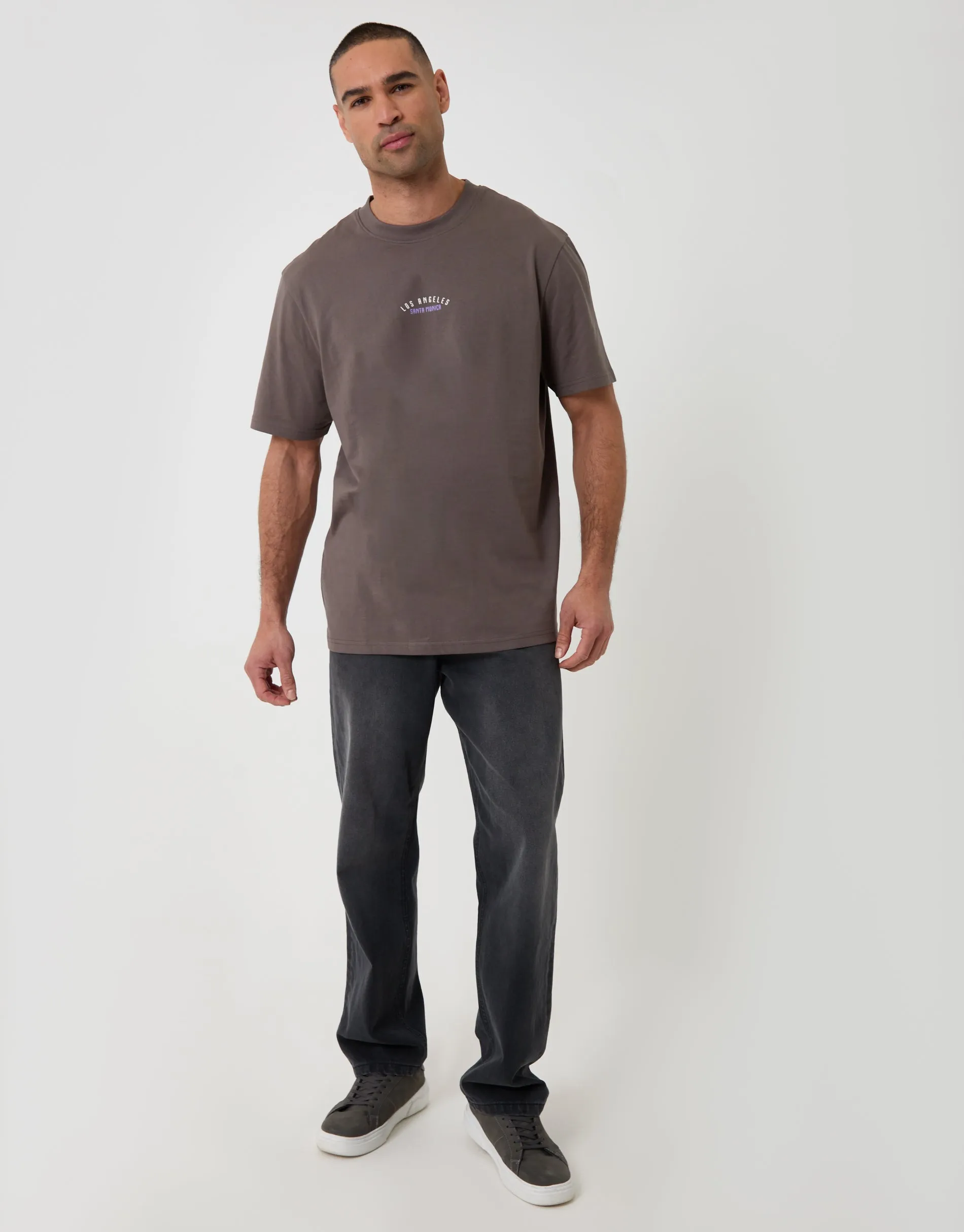 Relaxed Fit Los Angeles Graphic T-Shirt in Grey sold by Threadbare product image thumbnail 3