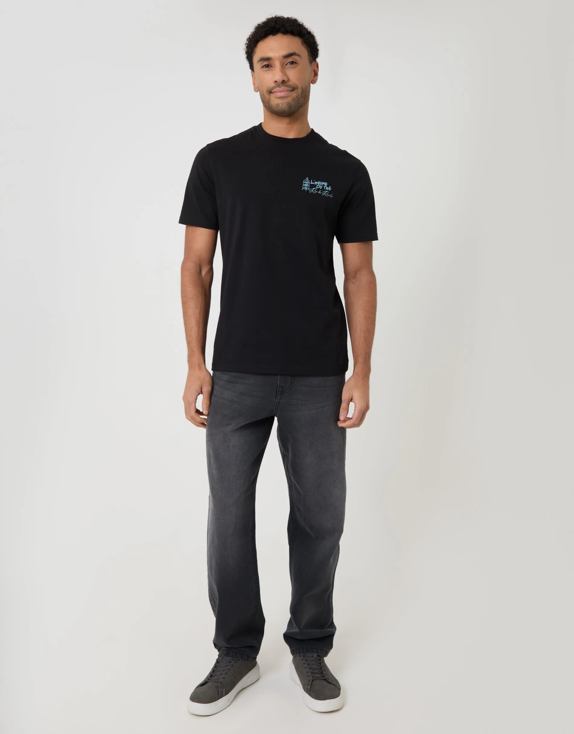 Relaxed Fit Patisserie Graphic Print T-Shirt in Black sold by Threadbare product image thumbnail 3