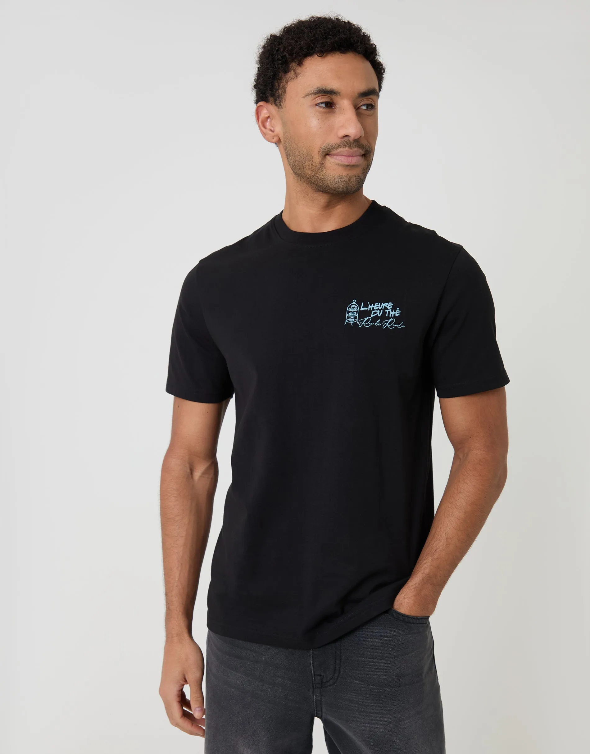 Relaxed Fit Patisserie Graphic Print T-Shirt in Black sold by Threadbare product image thumbnail 2
