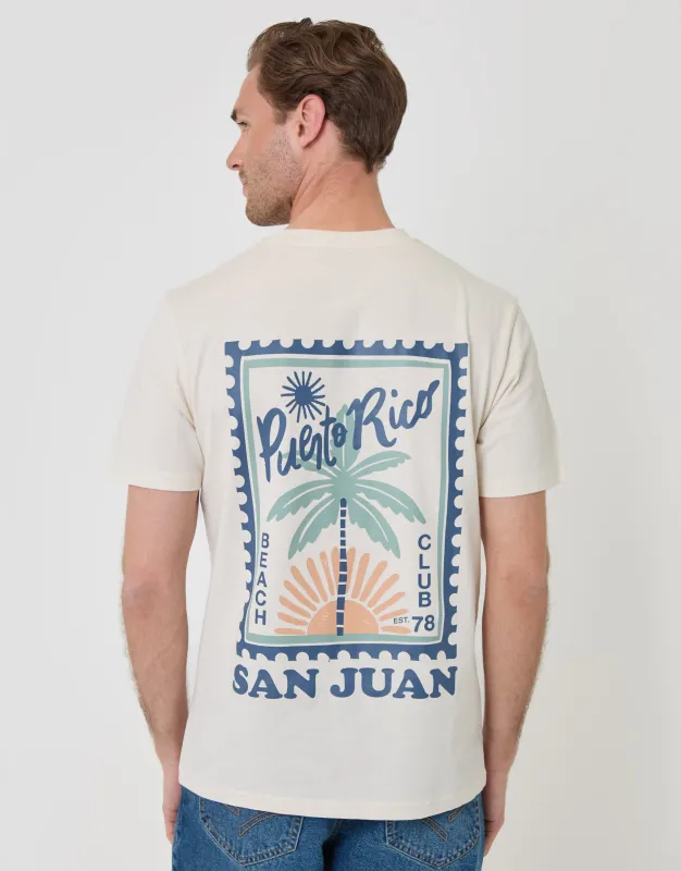 Puerto Rico Graphic T-Shirt in Ecru made by Threadbare