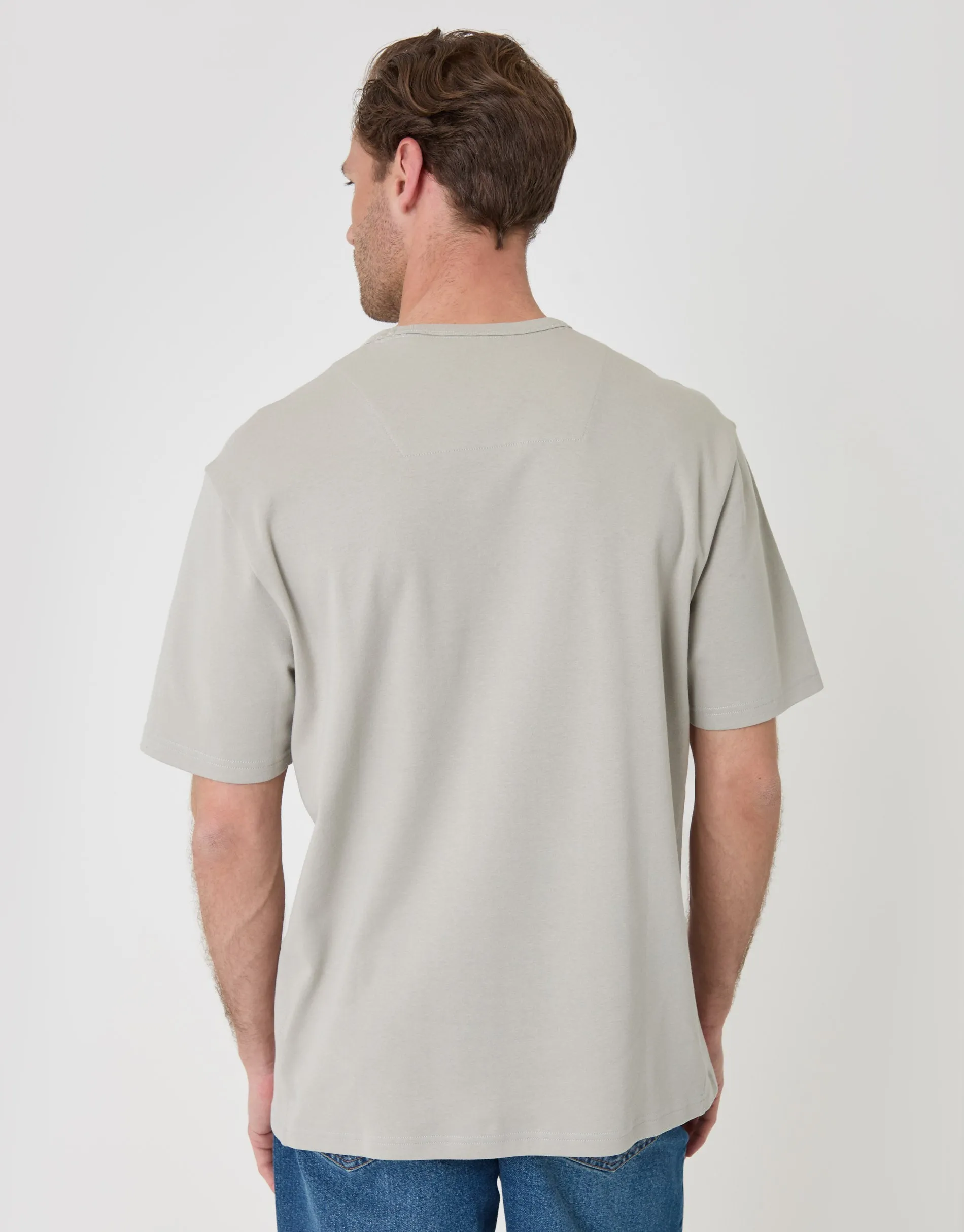 Relaxed Fit Textured Cotton T-Shirt in Grey sold by Threadbare product image thumbnail 3