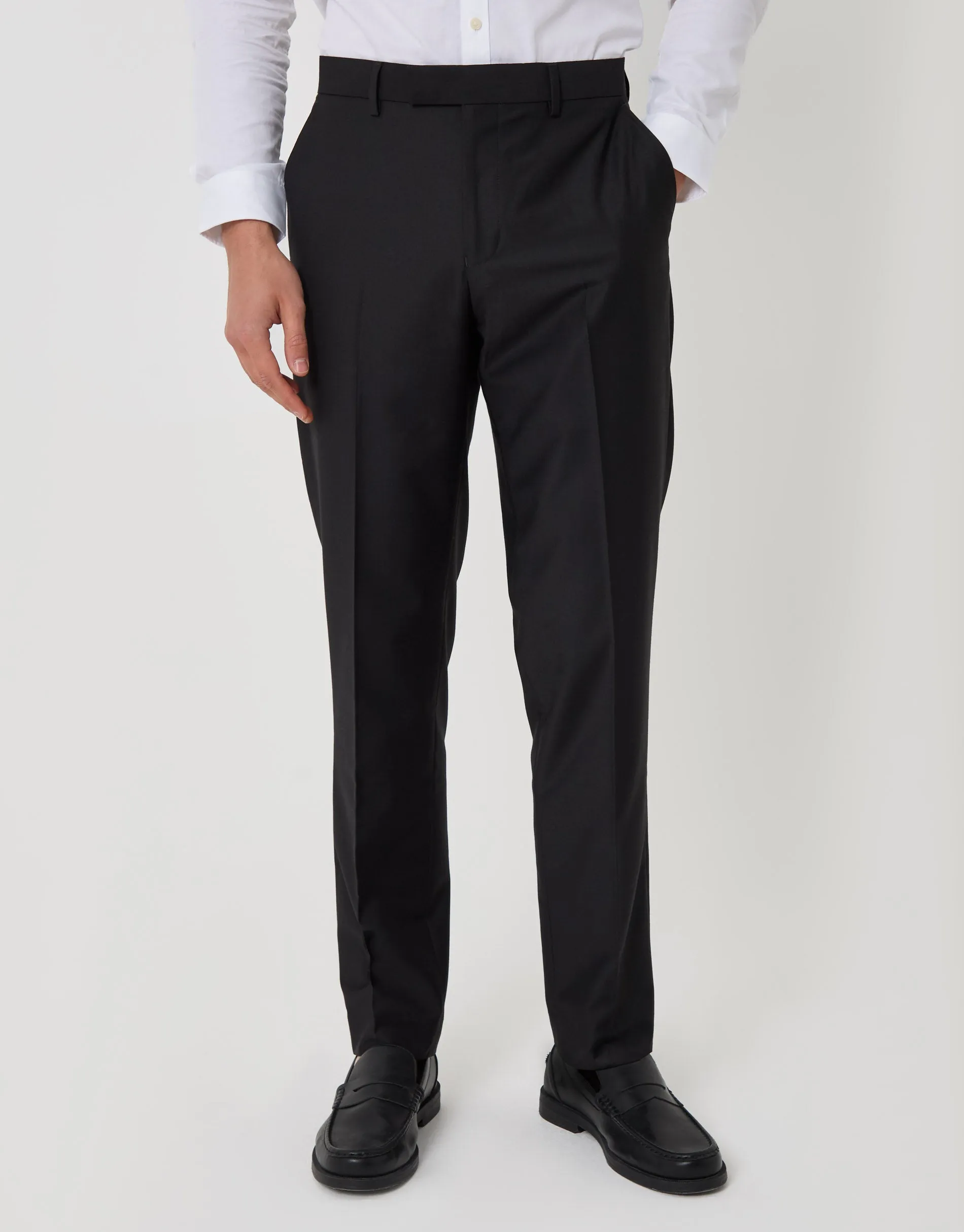Slim Fit Suit Trousers in Black sold by Threadbare