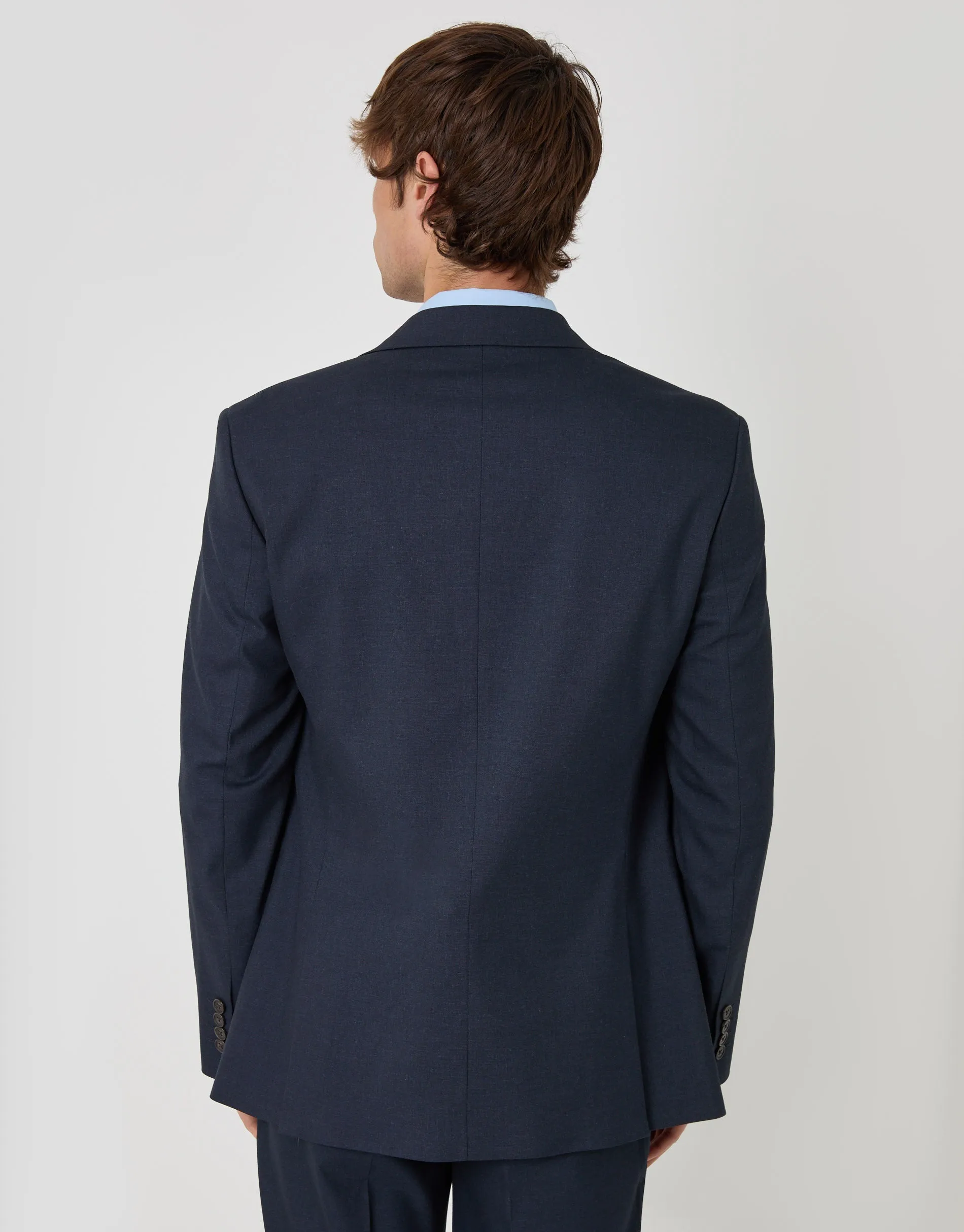 Tailored Fit Single Breasted Blazer in Navy sold by Threadbare product image thumbnail 3