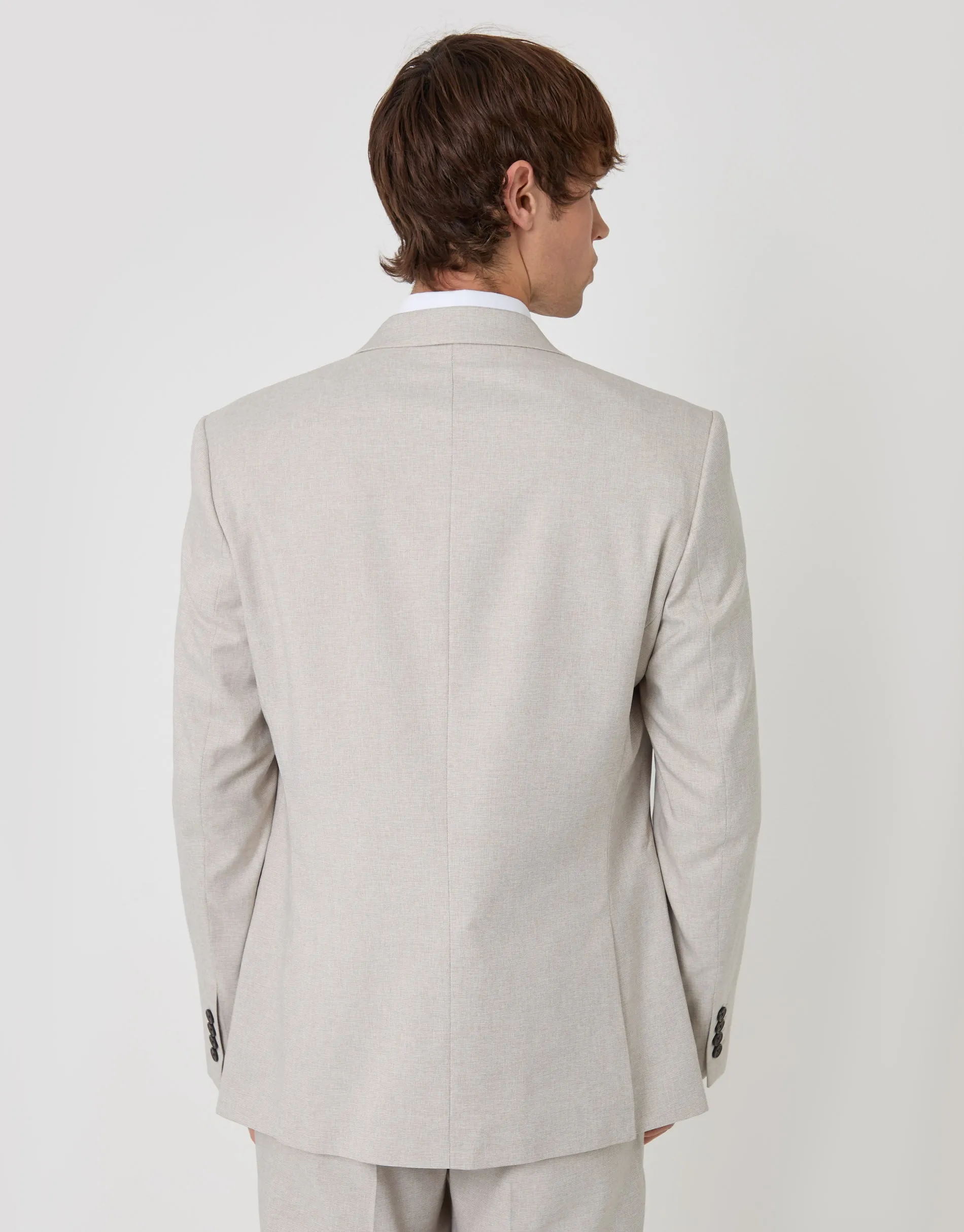 Tailored Fit Single Breasted Blazer in Stone sold by Threadbare product image thumbnail 3