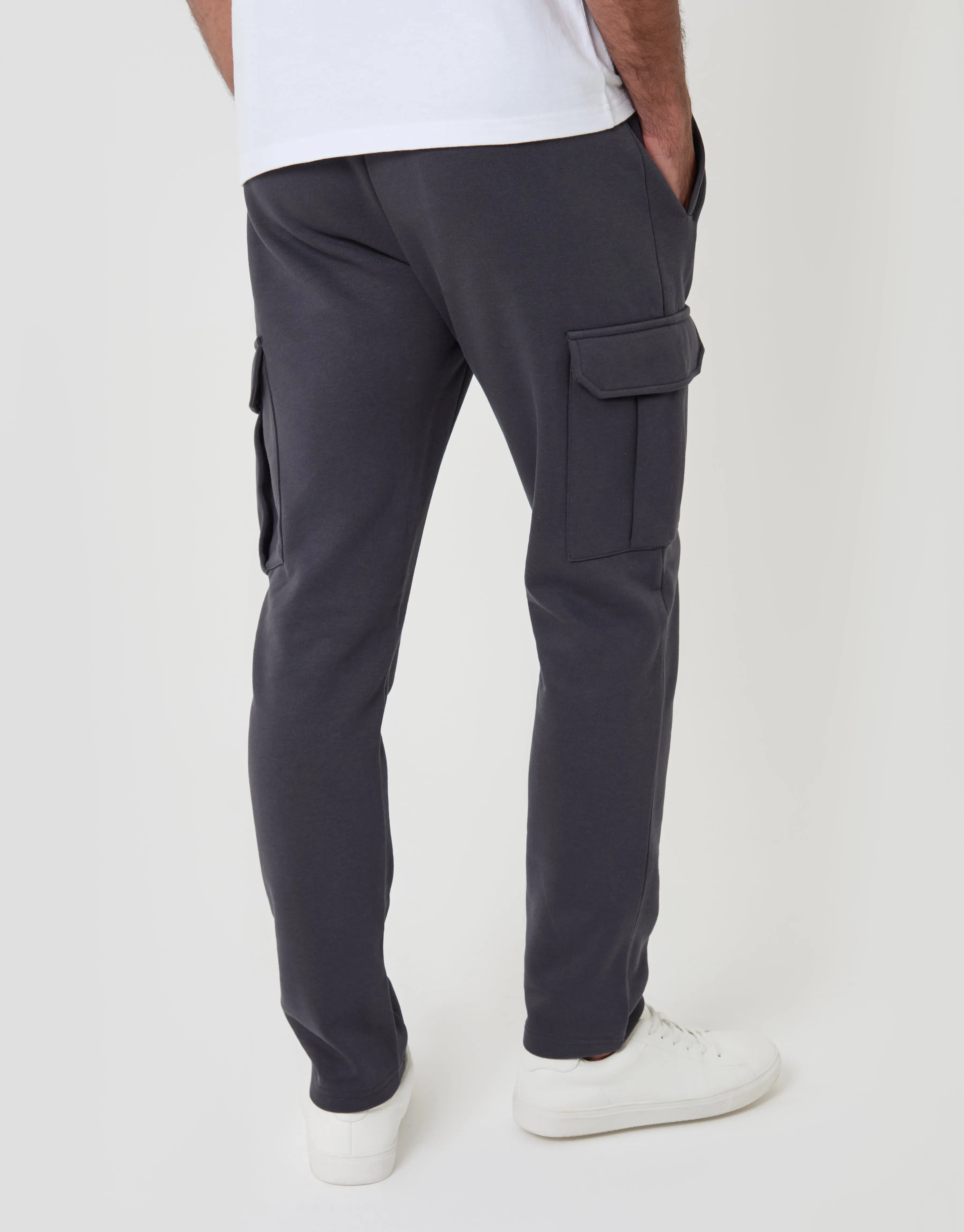Cotton Rich Cargo Joggers in Charcoal sold by Threadbare product image thumbnail 3