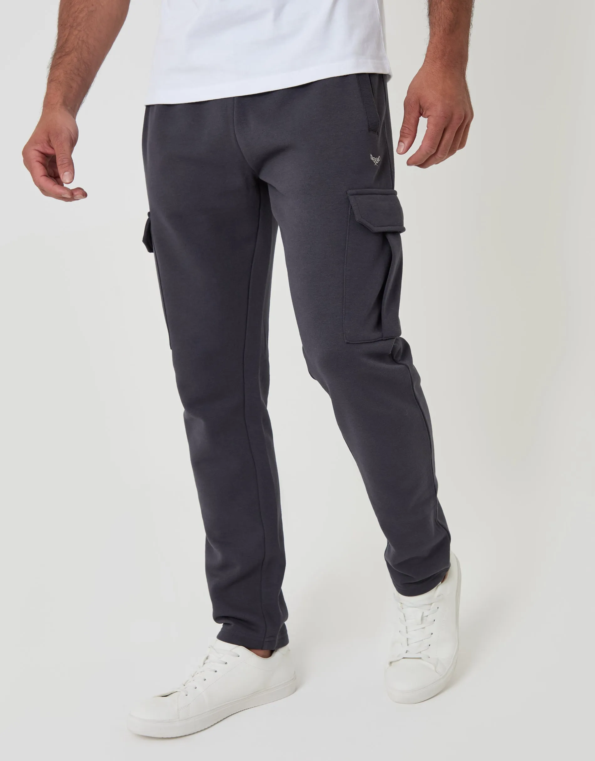 Cotton Rich Cargo Joggers in Charcoal sold by Threadbare product image thumbnail 2