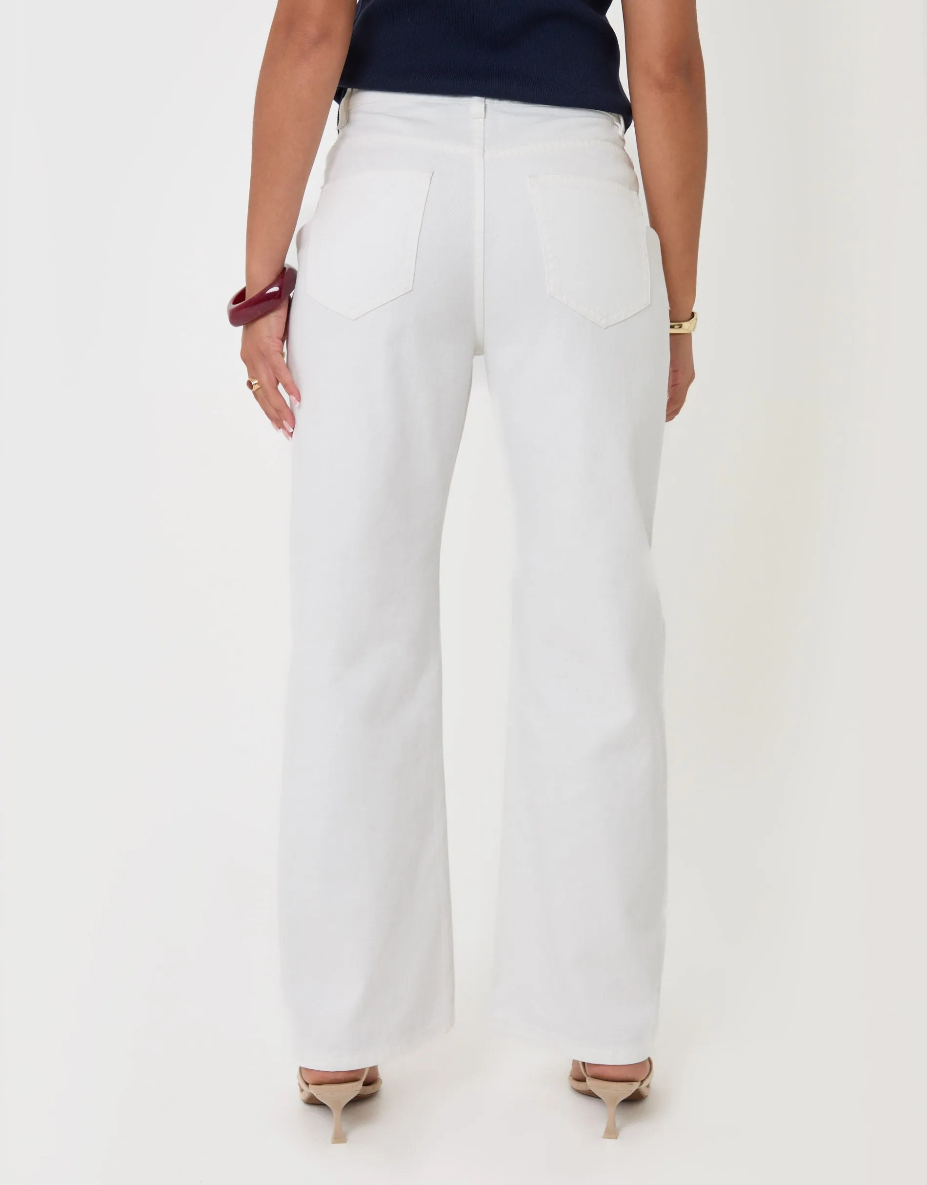 The Classic Straight Leg Jeans in White sold by Threadbare product image thumbnail 3