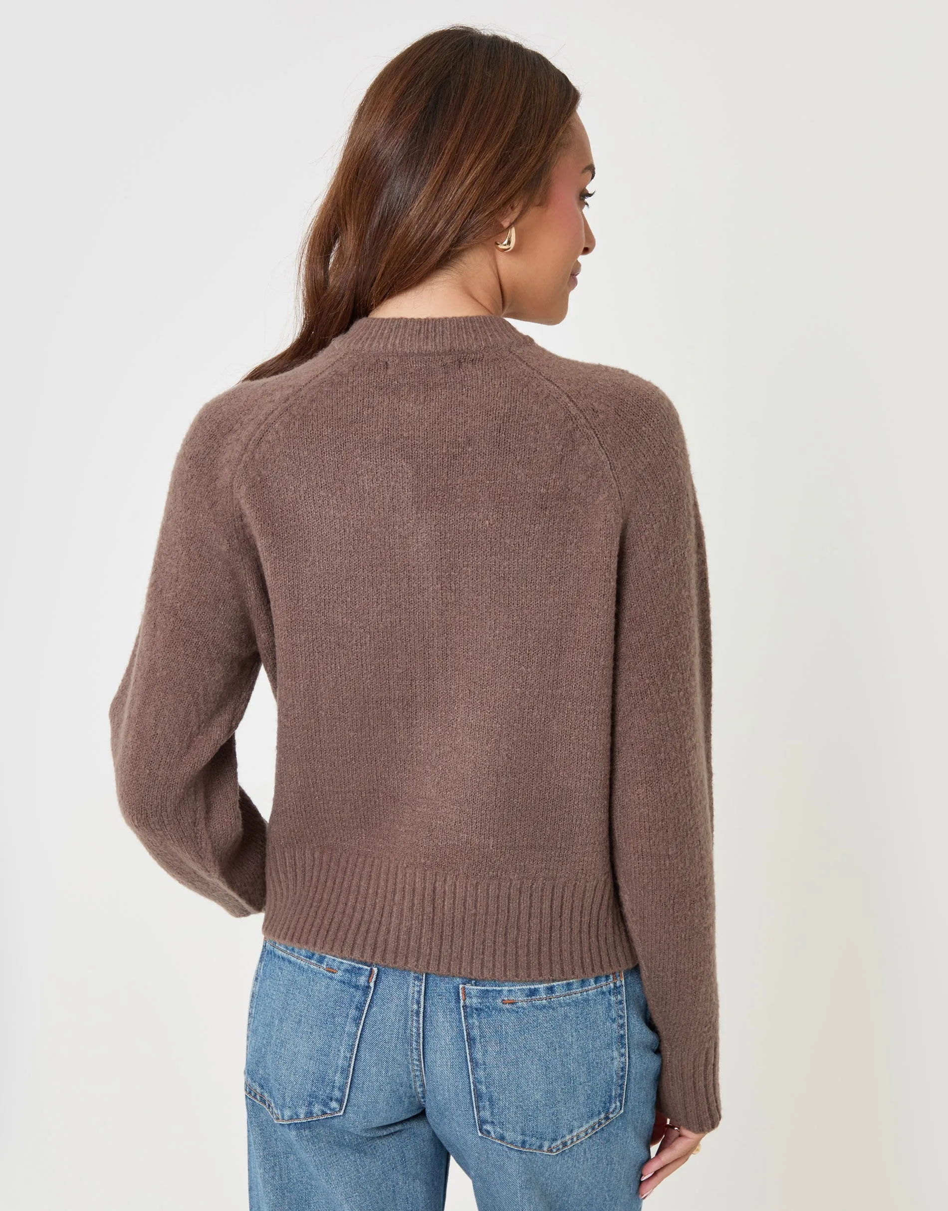 The Relaxed Knitted Cardigan in Mocha Brown sold by Threadbare product image thumbnail 2