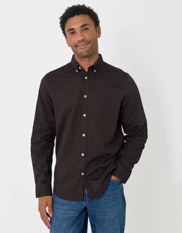 The Classic Cotton Oxford Shirt in Dark Brown made by Threadbare