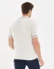 Men's Ecru Tipping Button Collar Knitted Polo sold by Threadbare