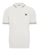 Men's Ecru Tipping Button Collar Knitted Polo sold by Threadbare