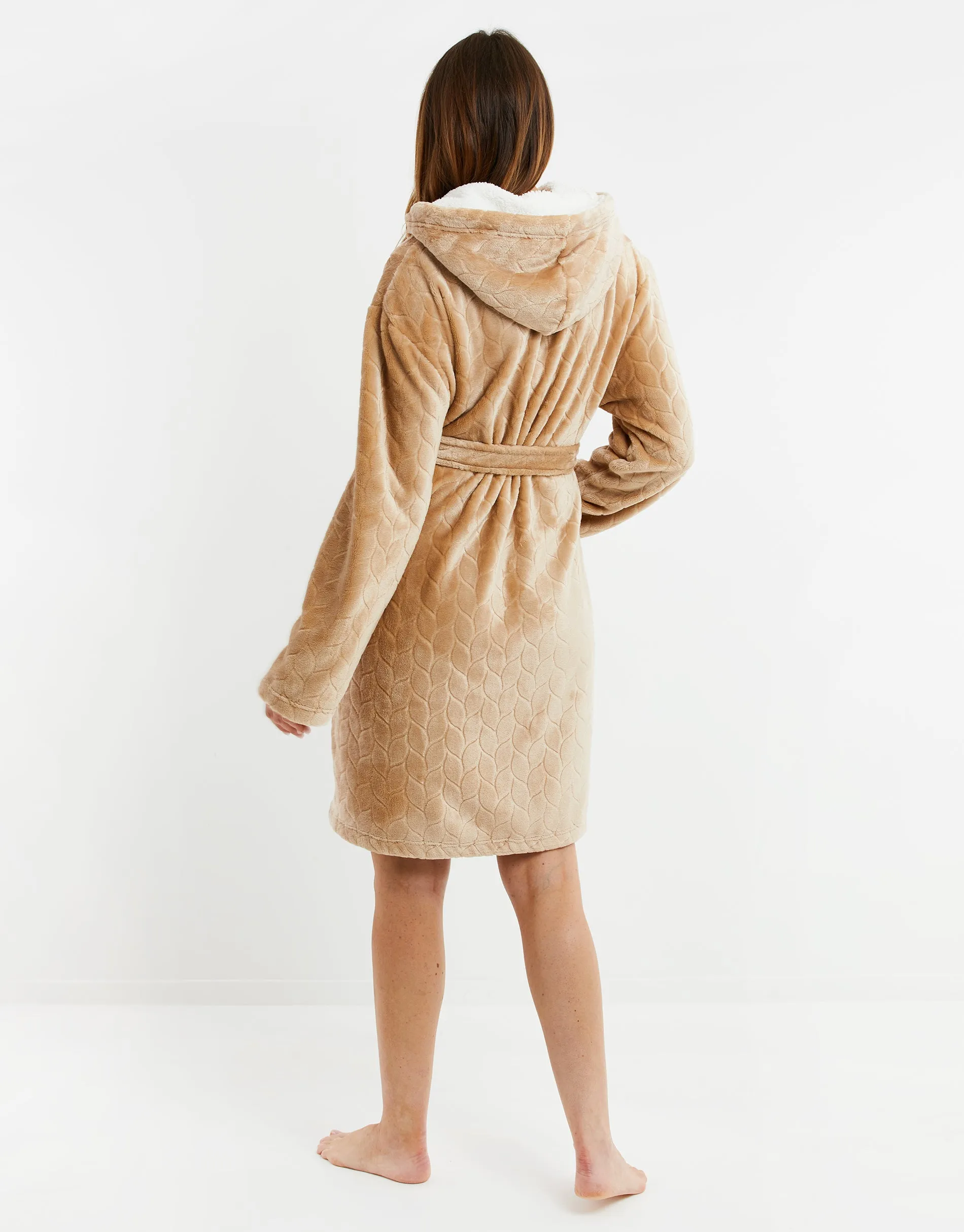 Women's Tan Soft Touch Dressing Gown sold by Threadbare product image thumbnail 2