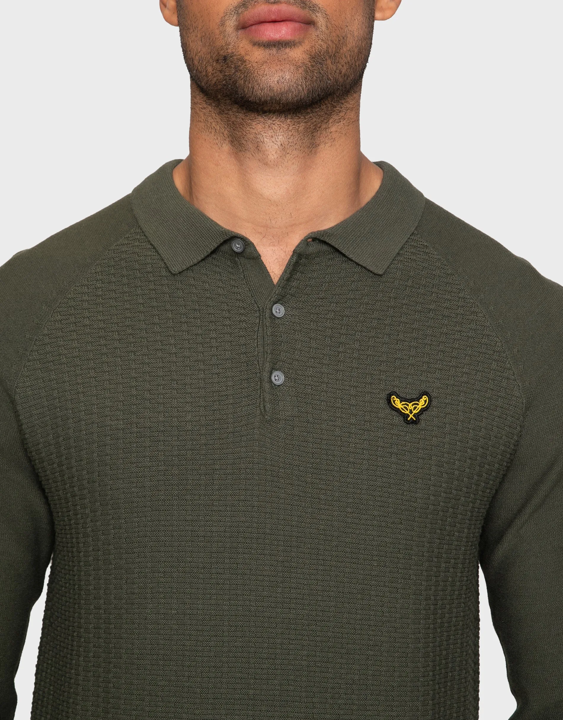 Men's Fig Leaf Long Sleeve Polo Jumper sold by Threadbare product image thumbnail 4