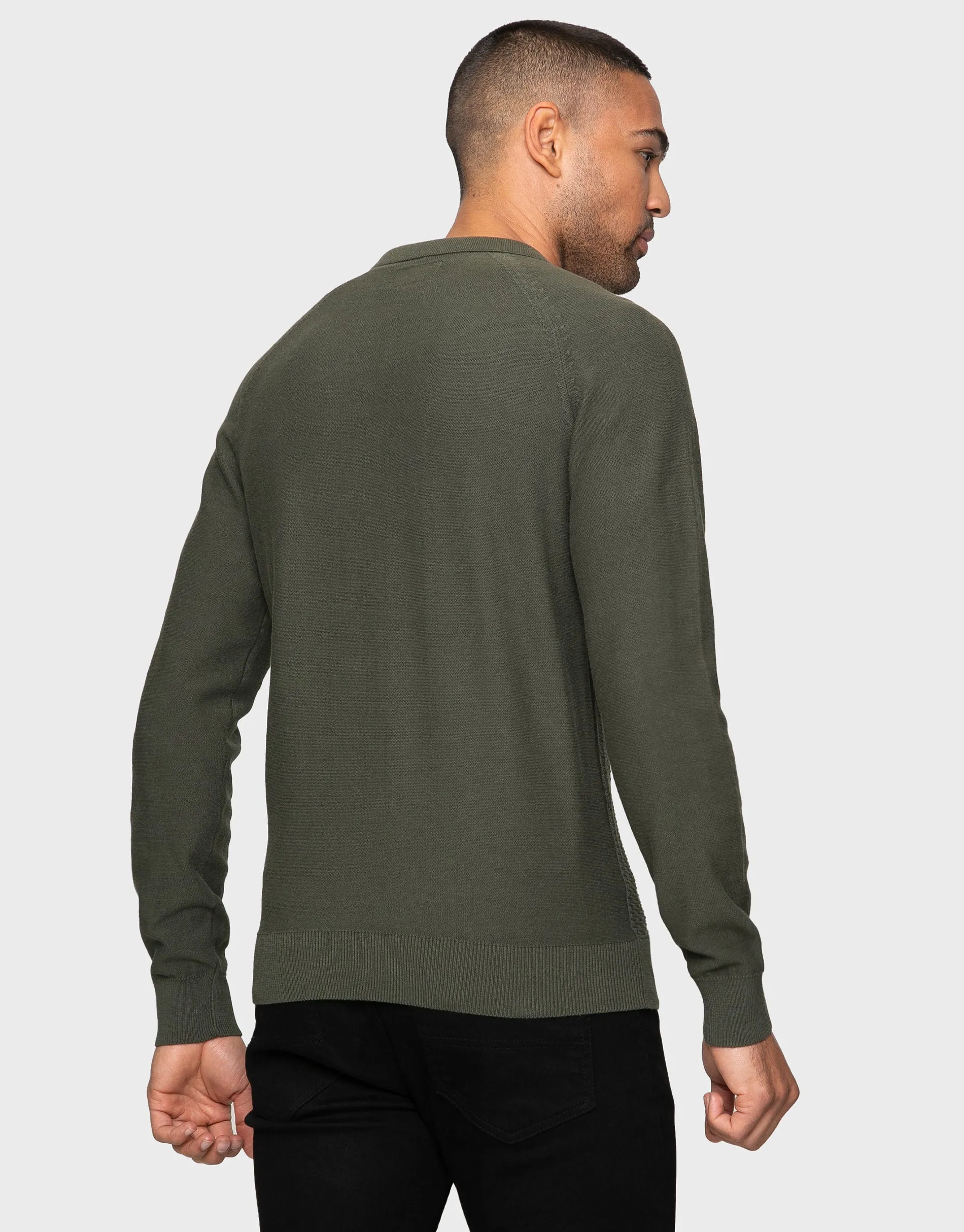 Men's Fig Leaf Long Sleeve Polo Jumper sold by Threadbare product image thumbnail 2