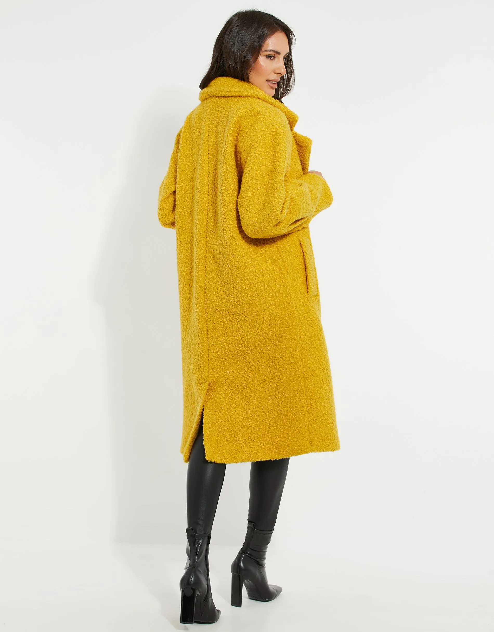 Women's Yellow Longline Teddy Coat sold by Threadbare product image thumbnail 2