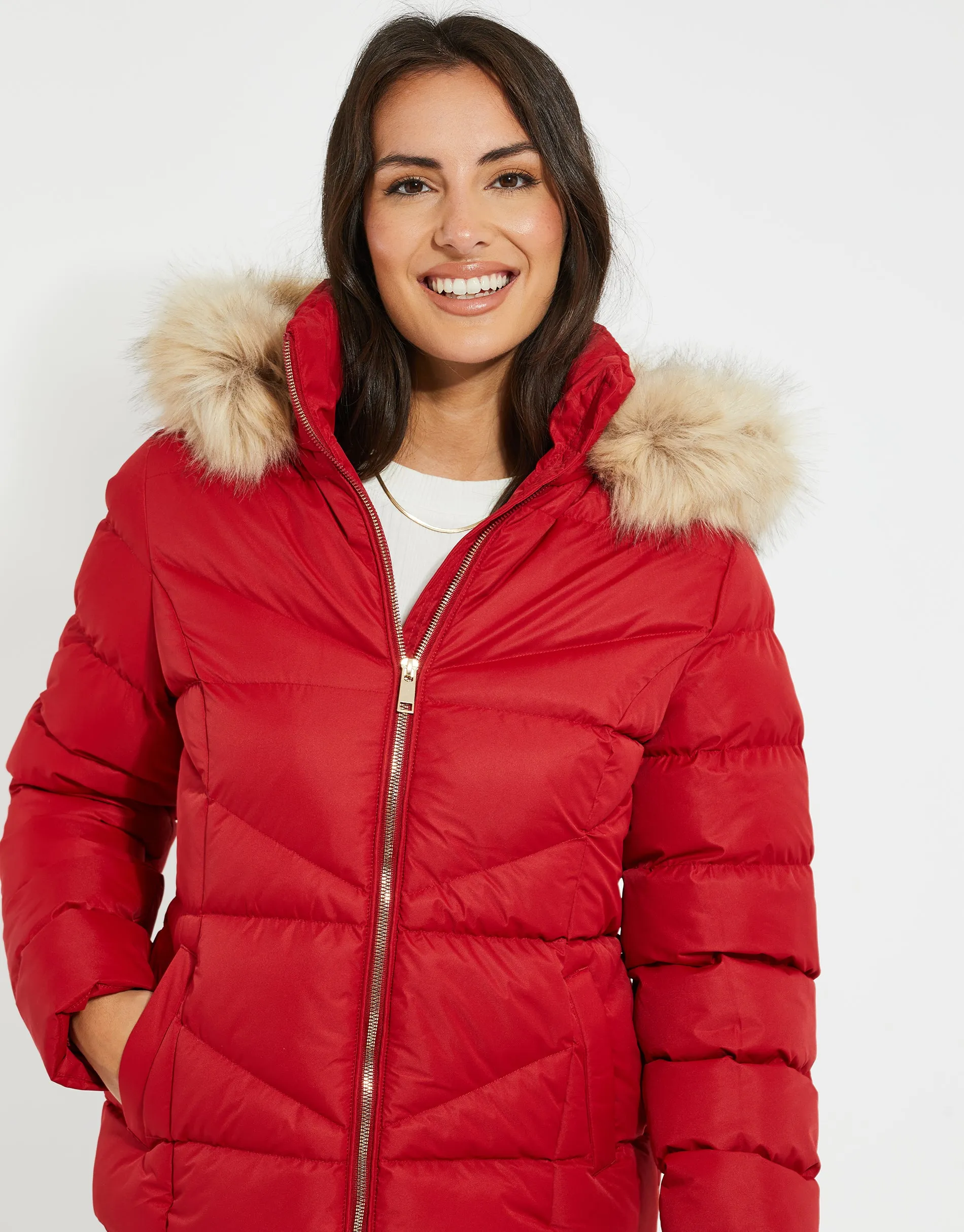 Women's Red Short Parka Jacket sold by Threadbare product image thumbnail 5