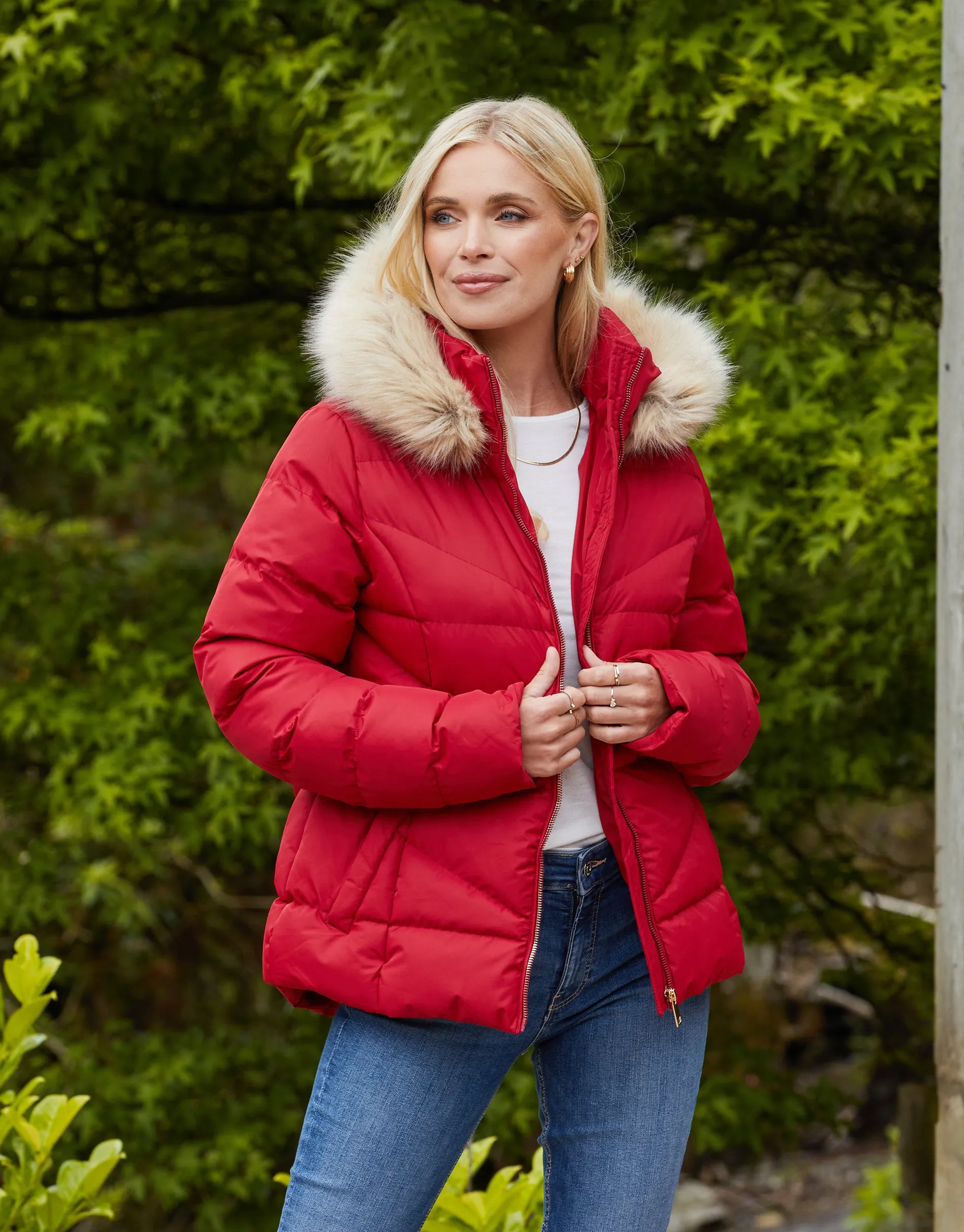 Women's Red Short Parka Jacket sold by Threadbare