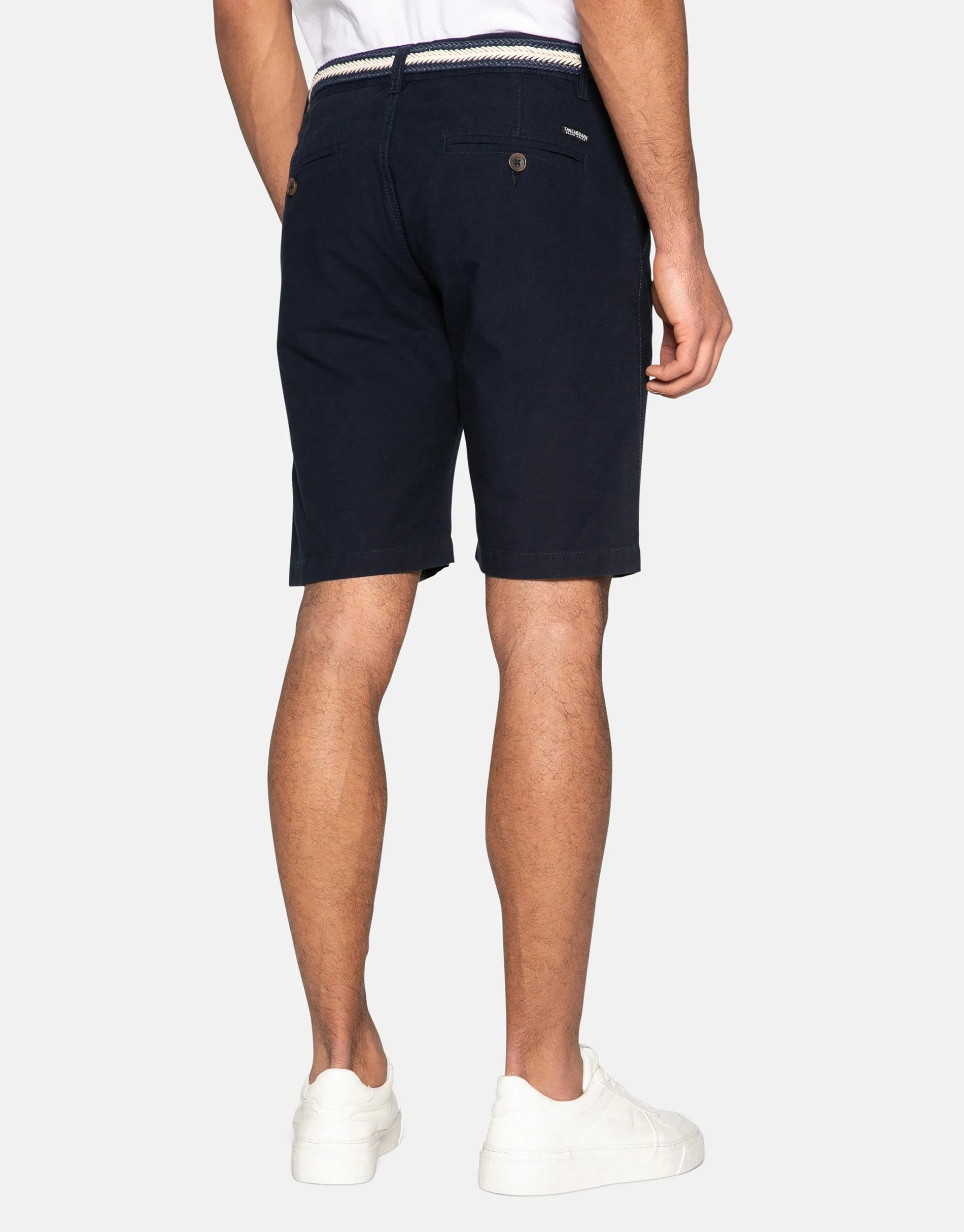 Men's Navy Belted Chino Shorts sold by Threadbare product image thumbnail 2