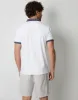 White Contrast Pattern Collar Polo Shirt sold by Threadbare