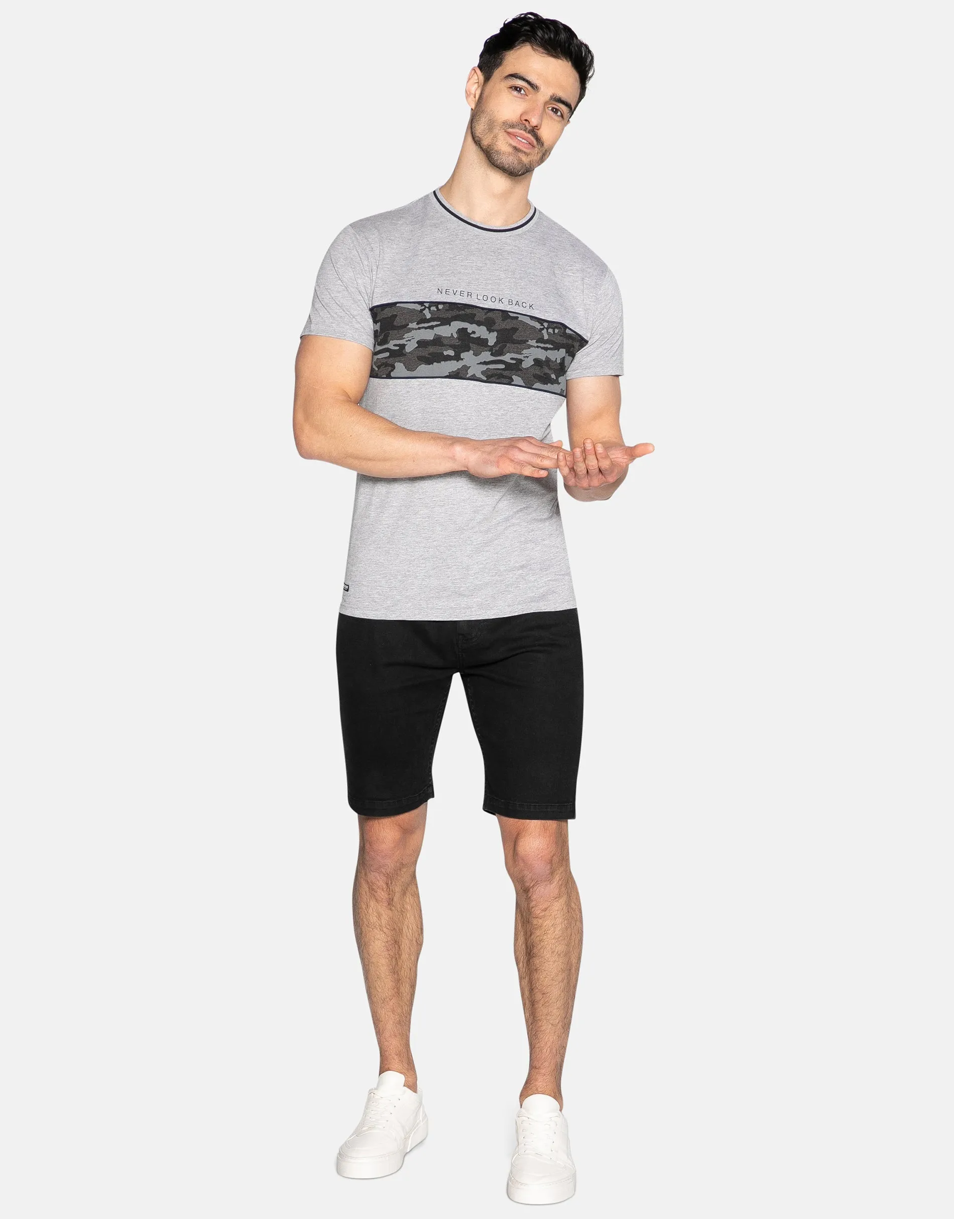 Men's Light Grey Camo Stripe T-Shirt sold by Threadbare product image thumbnail 3