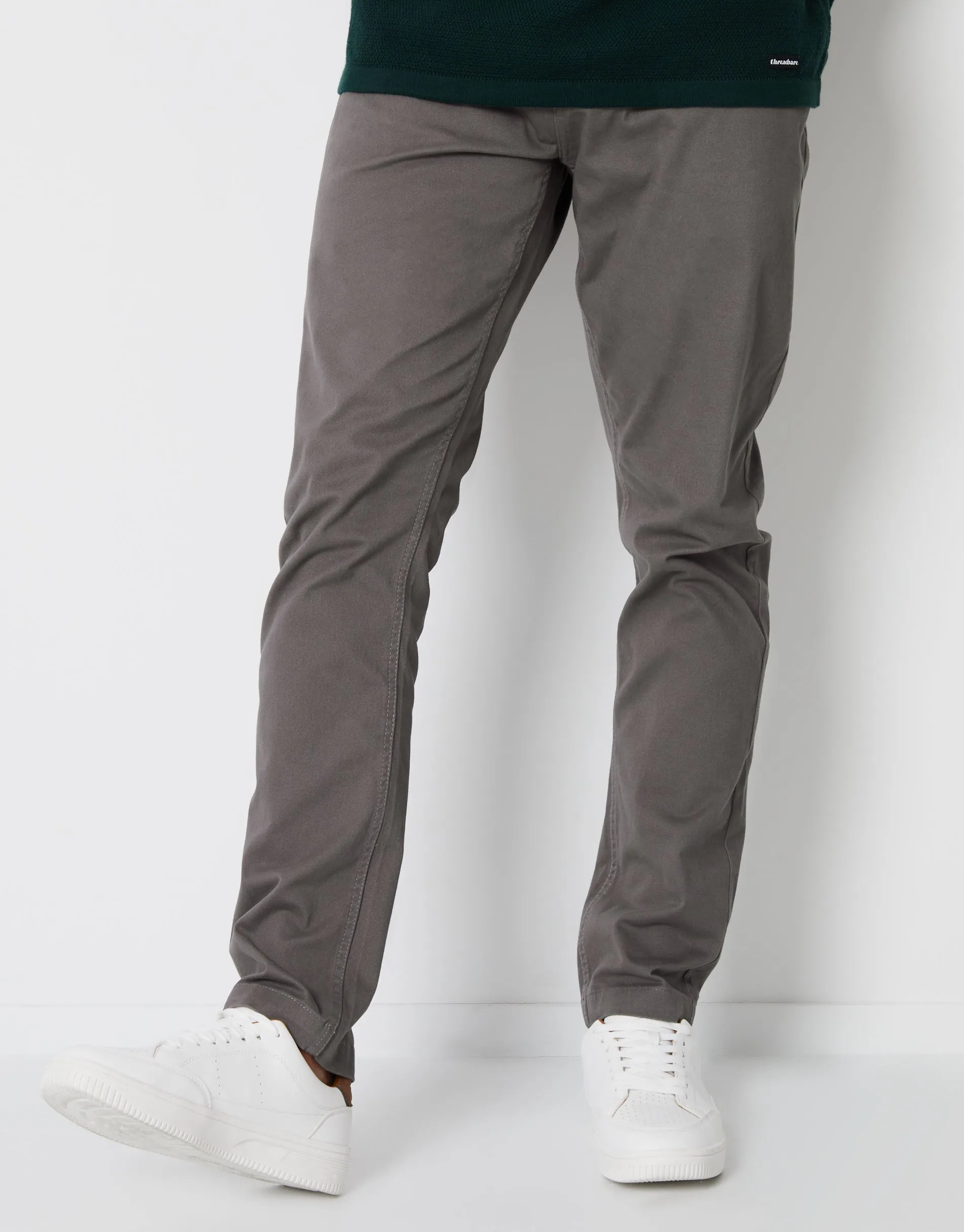 Men's Slate 5 Pocket Stretch Chino Trousers sold by Threadbare