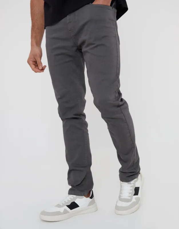Slate Grey Slim Fit Overdyed Jeans sold by Threadbare